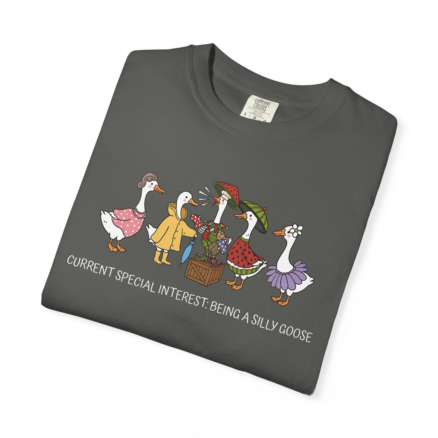 Silly Goose Special Interest Cartoon Graphic T-Shirt — Cute Vintage-style Goose Tee