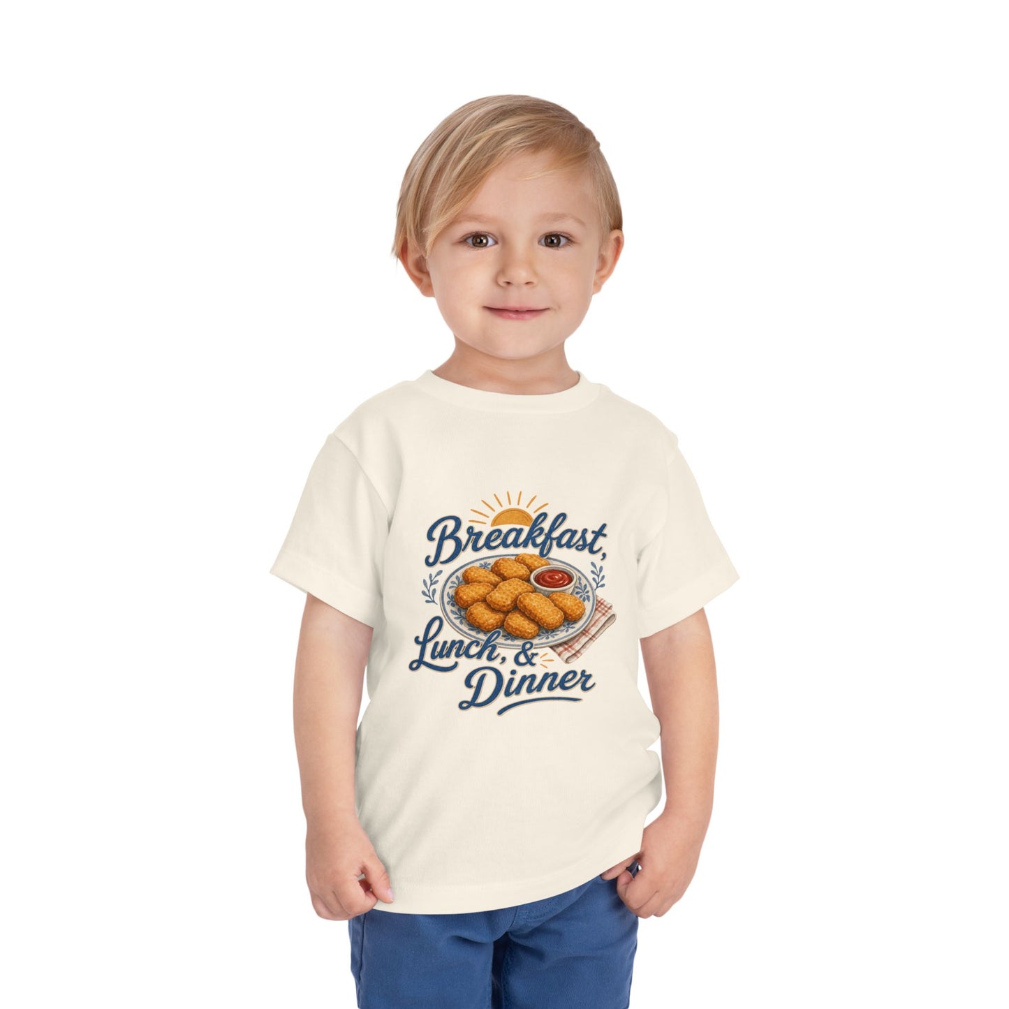 "Breakfast, Lunch & Dinner" Chicken Nugget Shirt Toddler Tee
