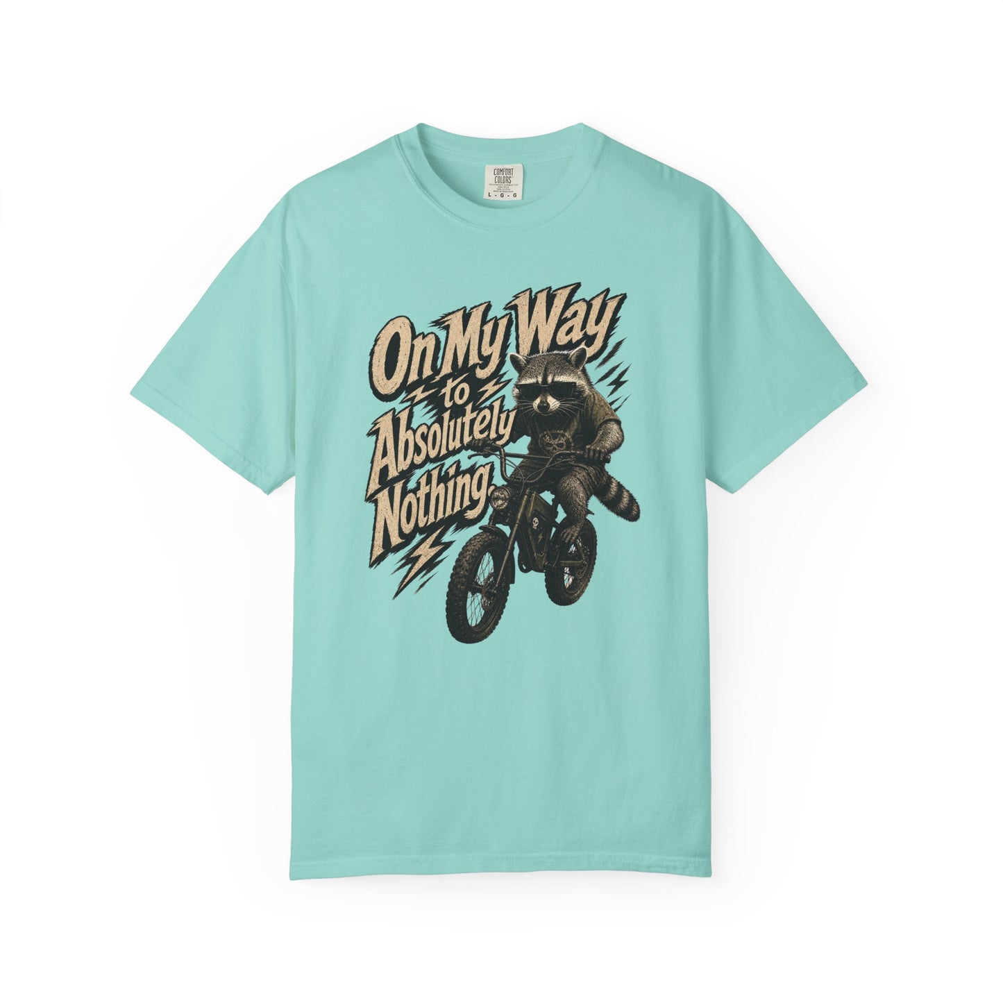 "On My Way to Absolutely Nothing" Raccoon E-Bike Graphic Tee