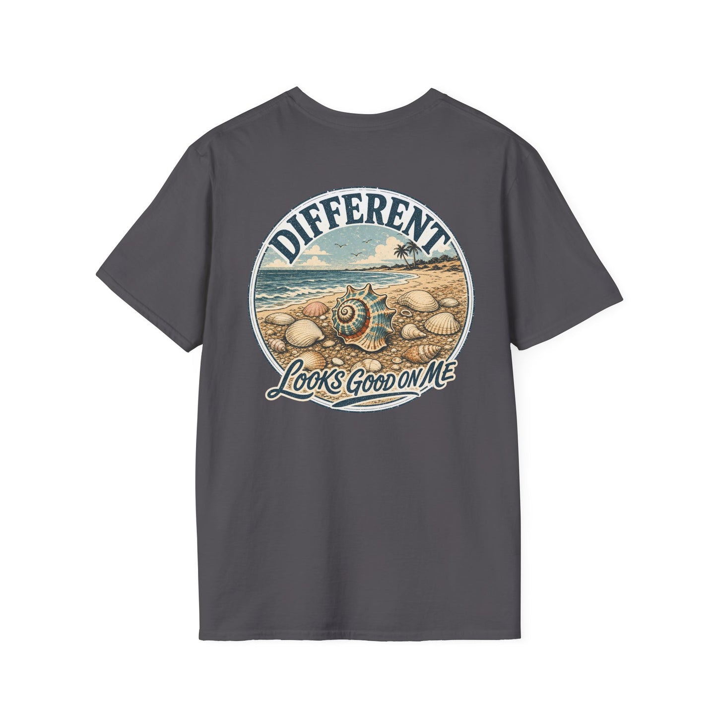 "Different Looks Good On Me" Vintage Seashell Graphic Tee