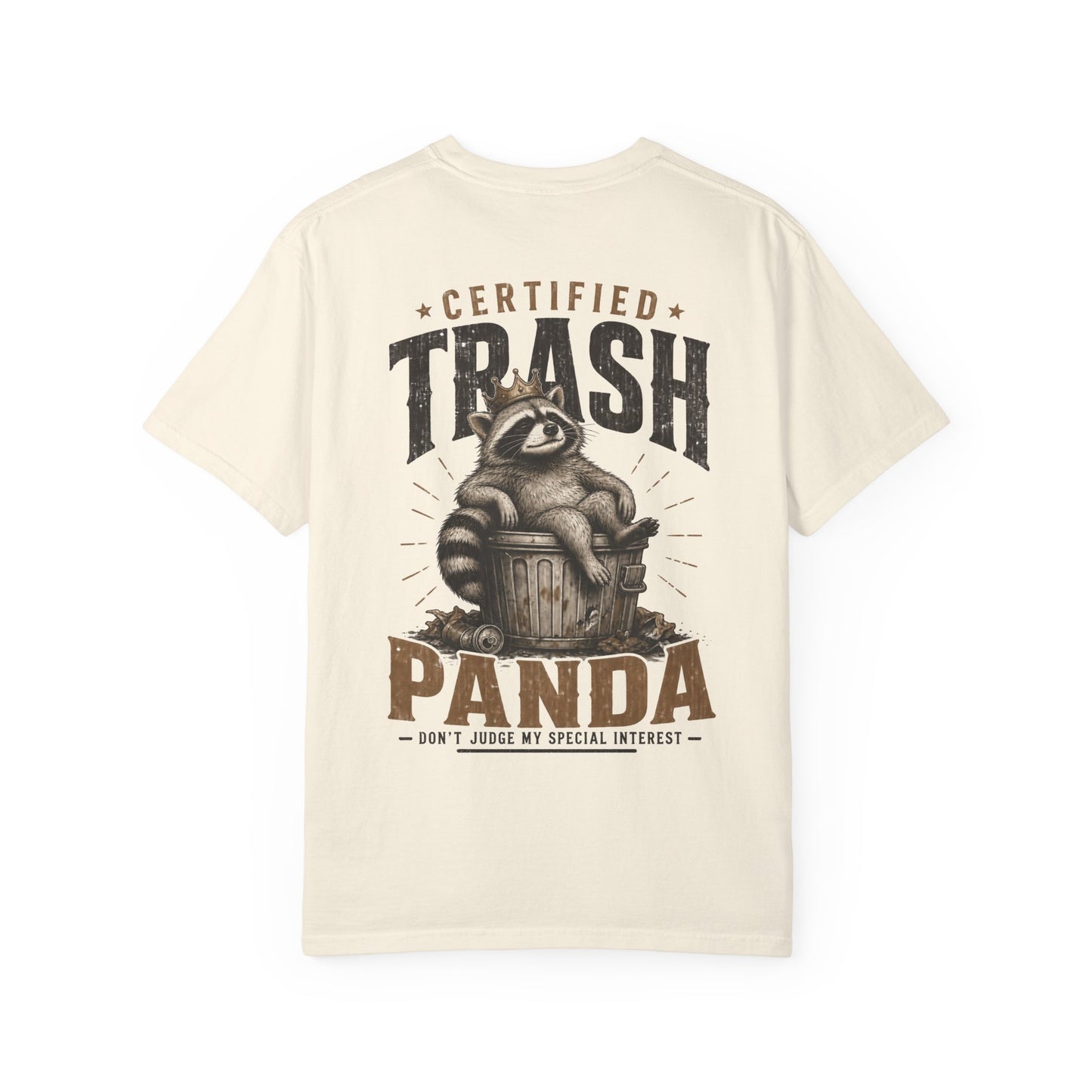 Certified Trash Panda T-Shirt — Funny Raccoon Graphic Tee BACK PRINT