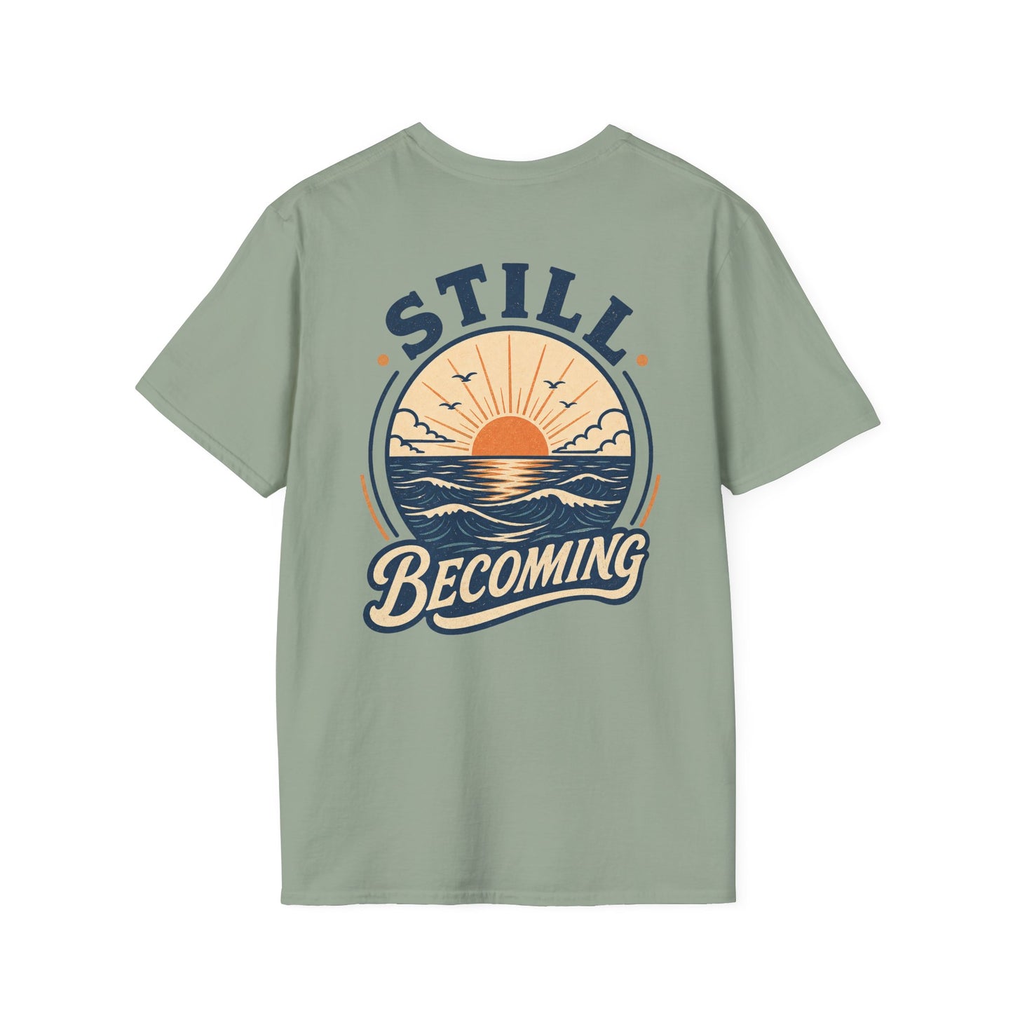 Still Becoming T-Shirt — Vintage Coastal Ocean Sunrise