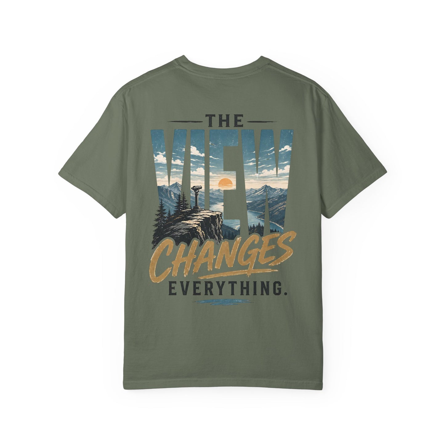 “The View Changes Everything” Scenic Graphic Tee Shirt