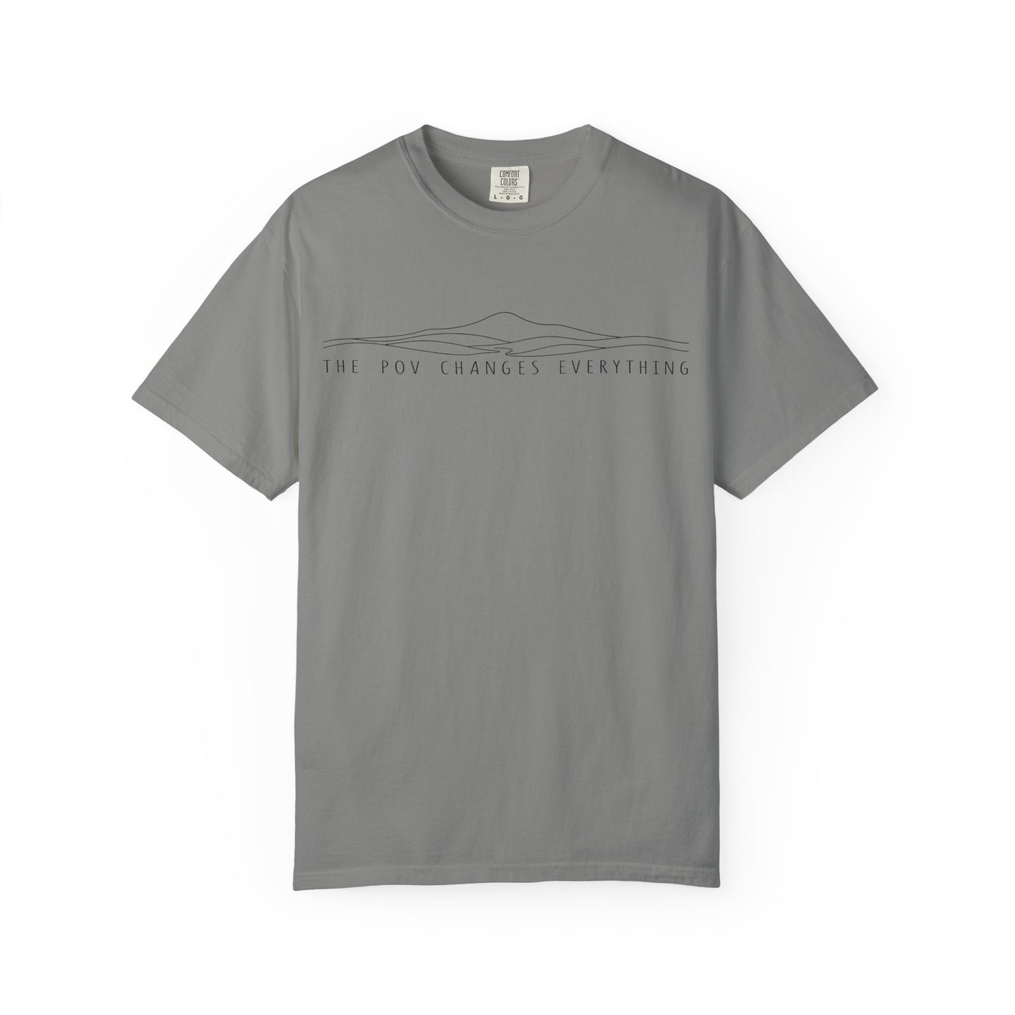 "The Pov Changes Everything" T-shirt — Minimal Mountain Line Art- Knowing You're Autistic