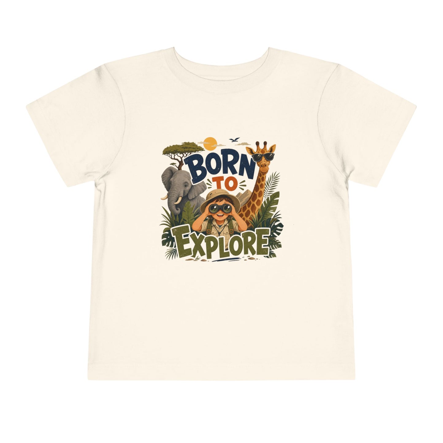 Born to Explore Toddler Tee — Jungle Safari Graphic Shirt