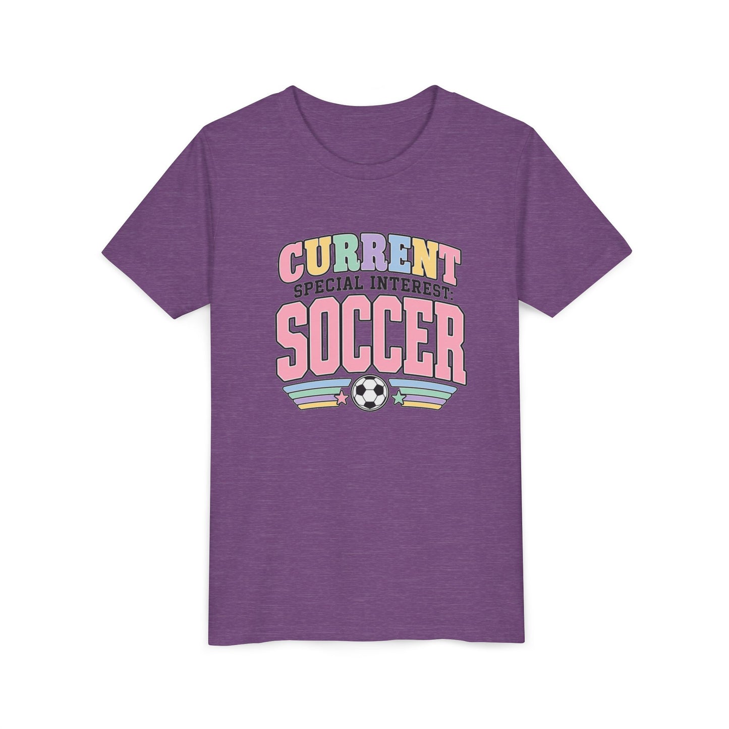 "Current Special Interest: Soccer" Pastel Soccer T-Shirt Youth Tee —