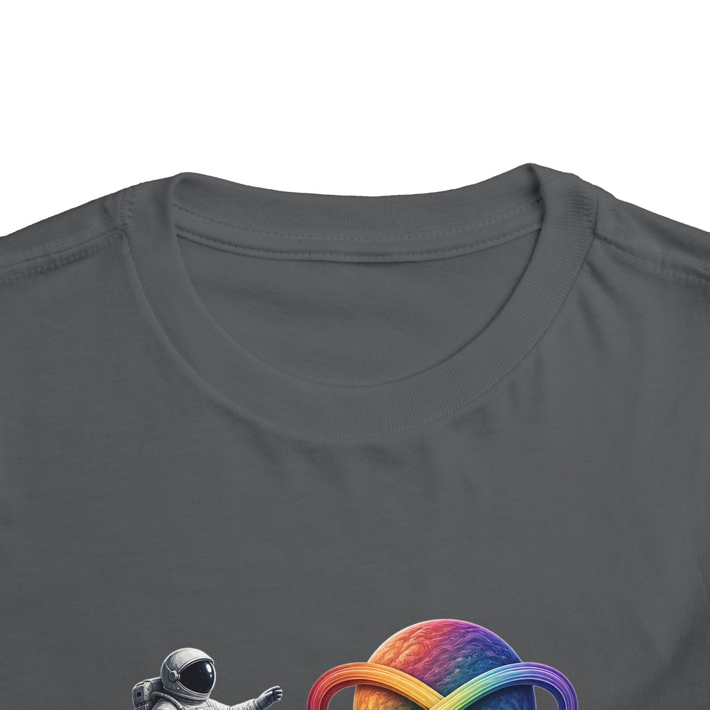 Toddler Tee — Rainbow Infinity Planet & Astronaut Graphic