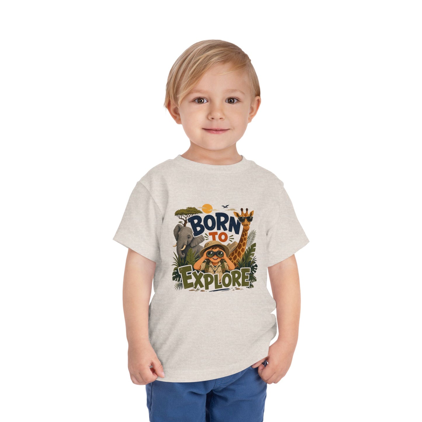 Born to Explore Toddler Tee — Jungle Safari Graphic Shirt