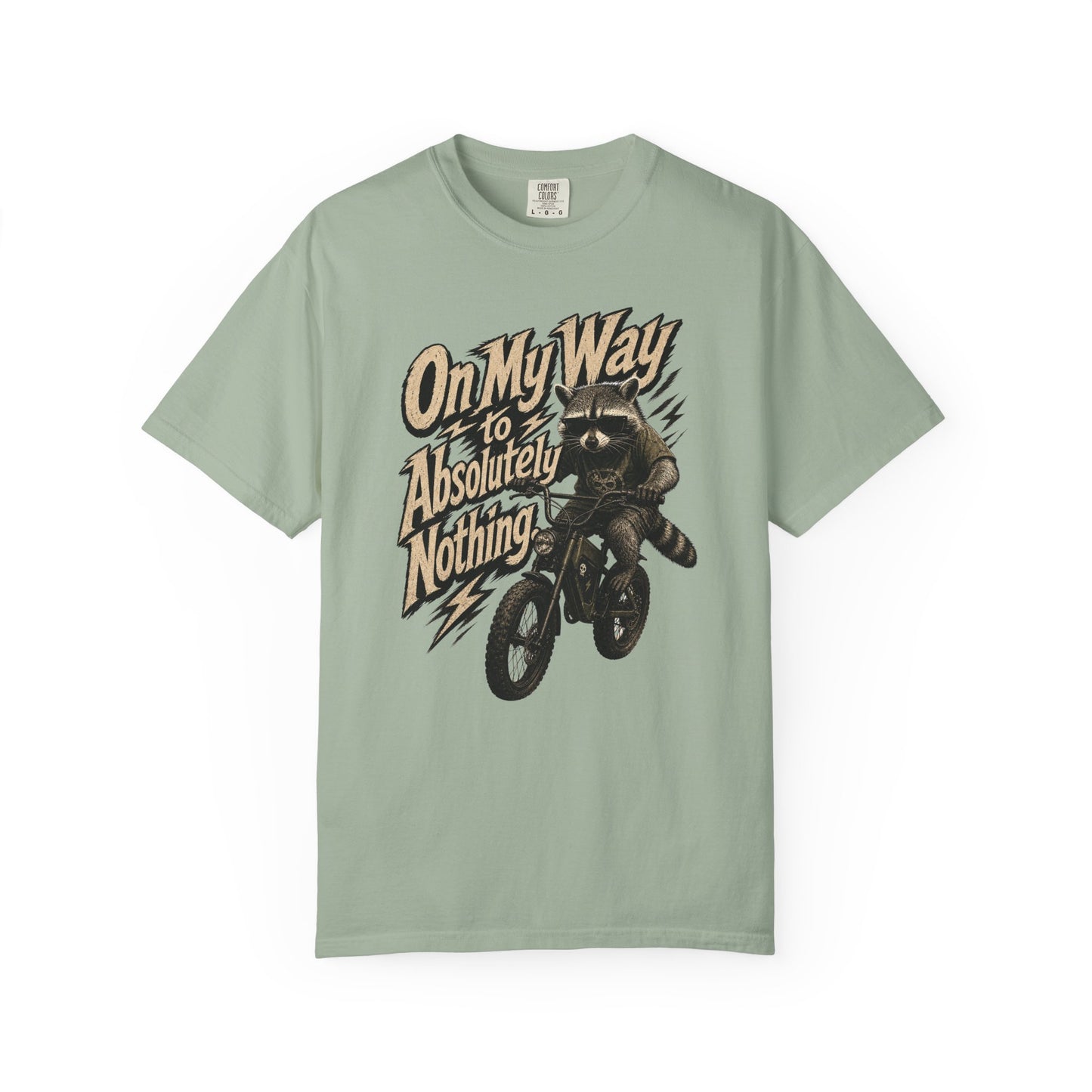 "On My Way to Absolutely Nothing" Raccoon E-Bike Graphic Tee