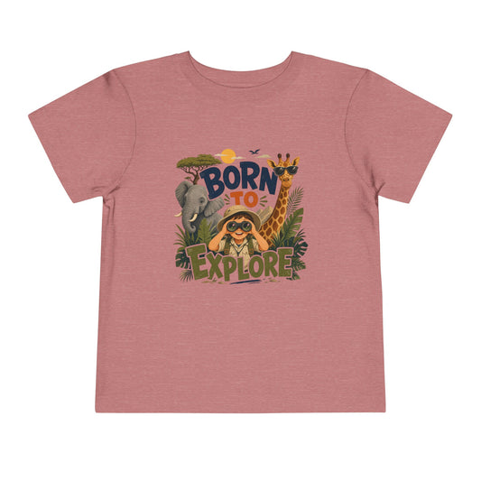 Born to Explore Toddler Tee — Jungle Safari Graphic Shirt
