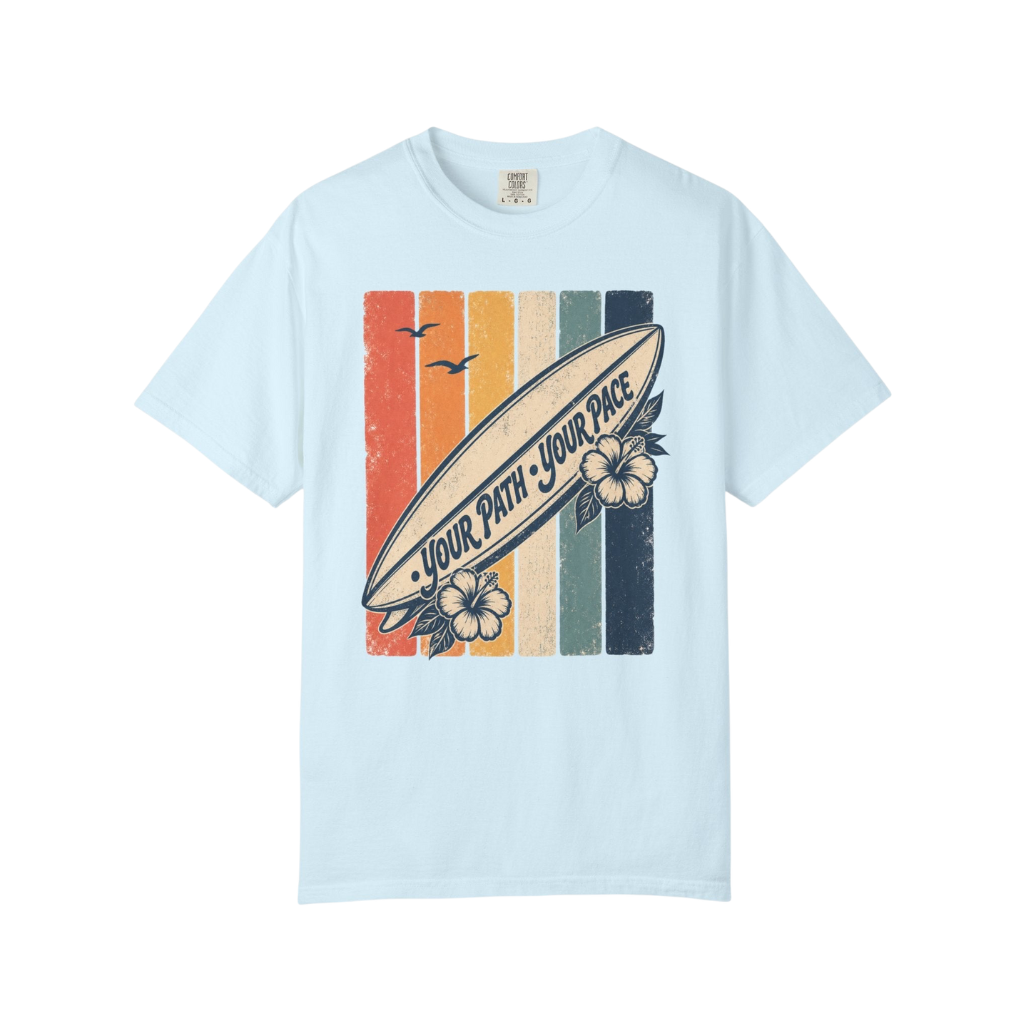 Surf Vintage Tee — “Your Path, Your Pace” Retro Beach T-Shirt