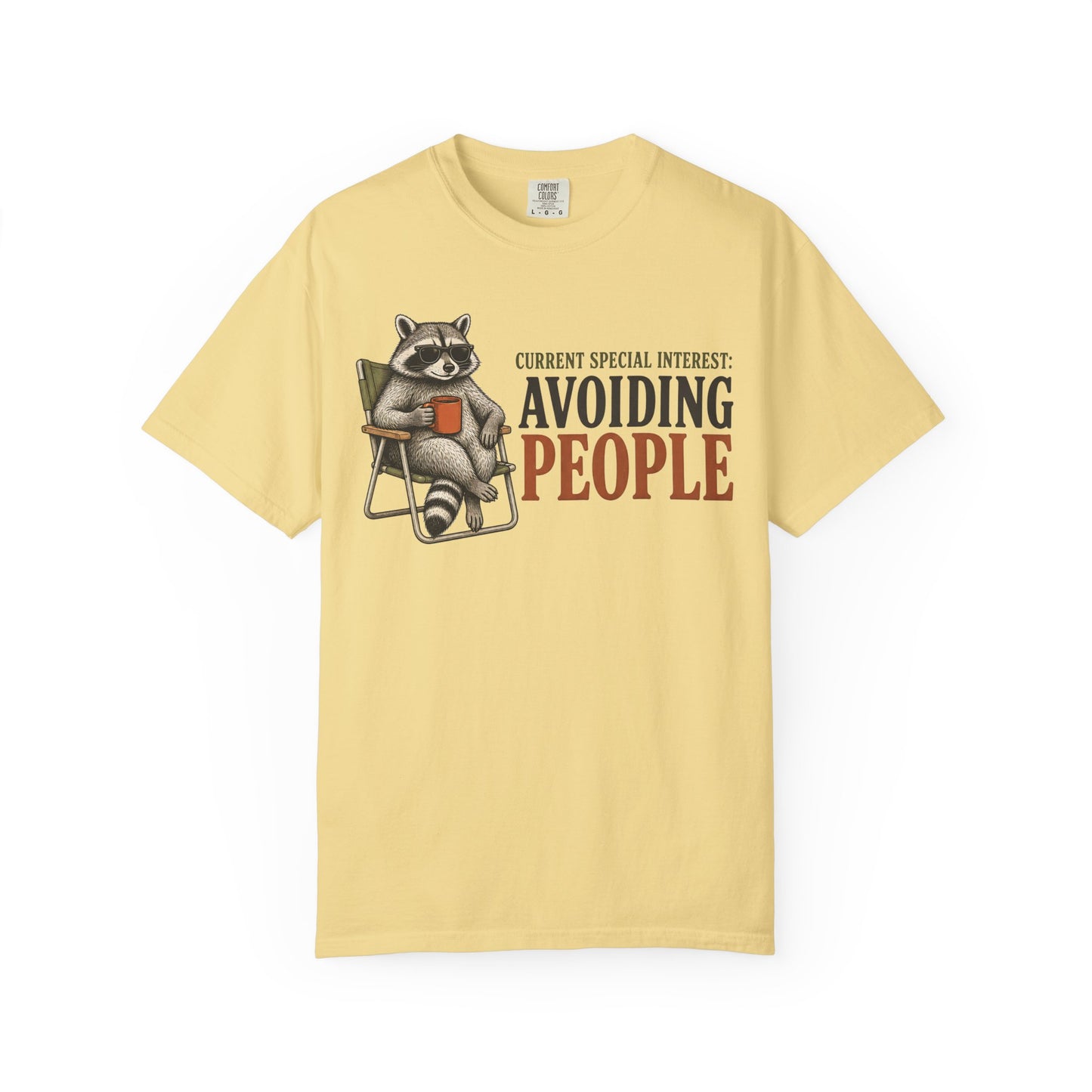 Avoiding People T-Shirt — Raccoon Reading Graphic Tee