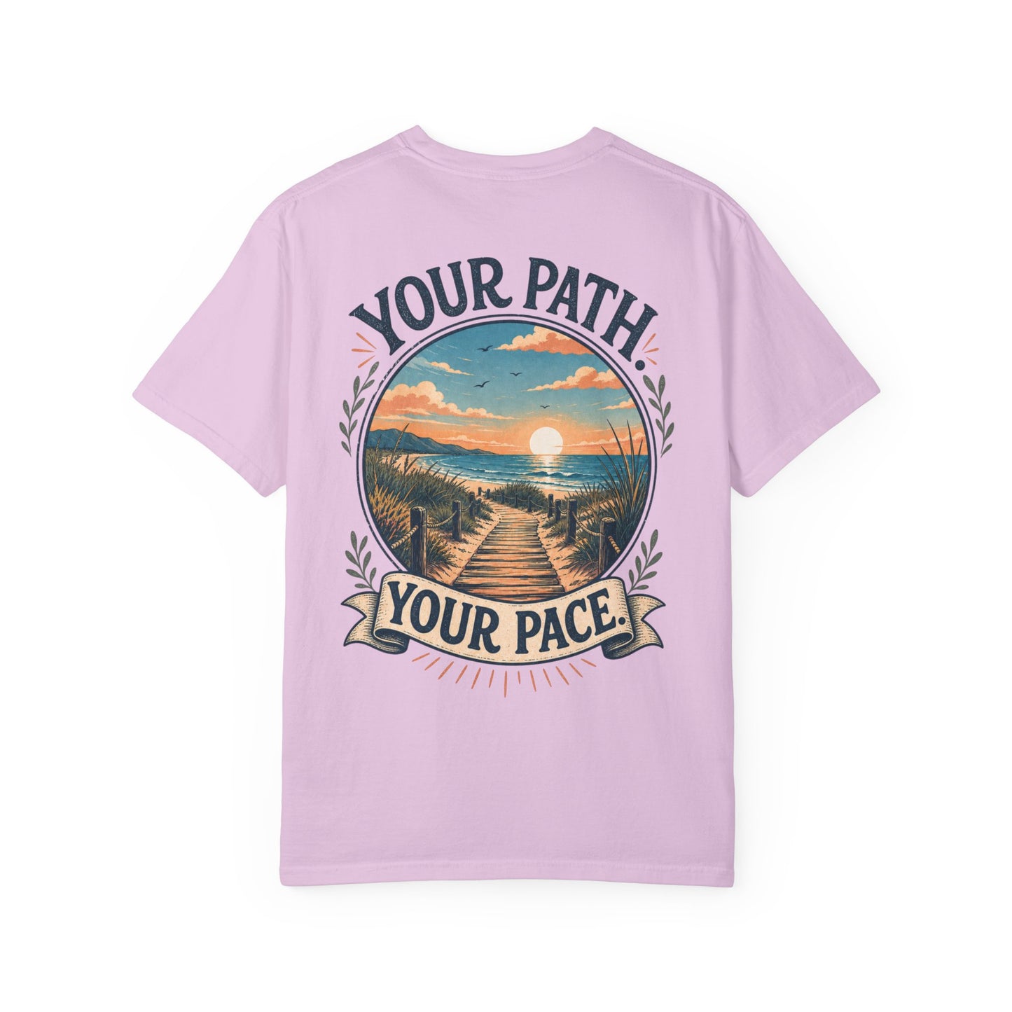 Your Path, Your Pace T-Shirt — Scenic Beach Sunset Graphic Tee