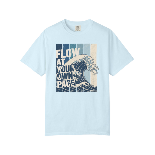 Flow at Your Own Pace T-Shirt — Vintage Surf Wave Graphic Tee