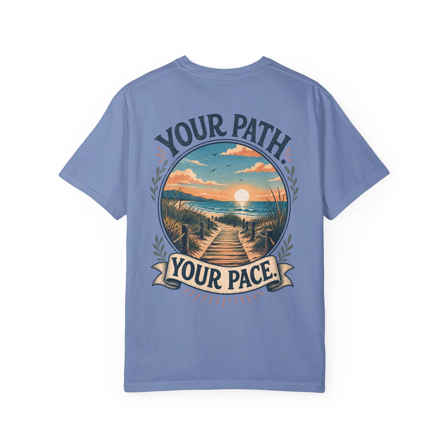 Your Path, Your Pace T-Shirt — Scenic Beach Sunset Graphic Tee