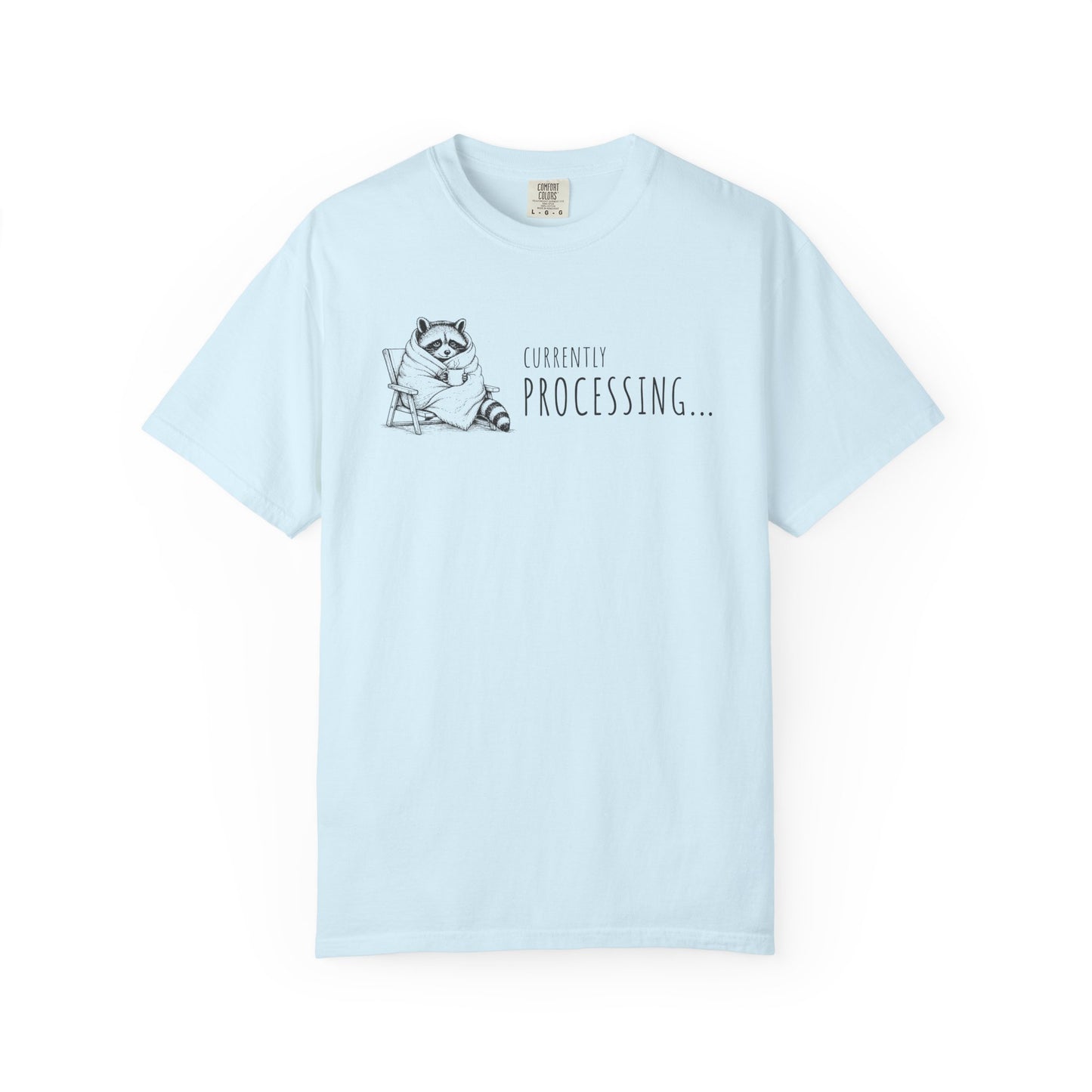 "Currently Processing..." Raccoon Graphic Tee