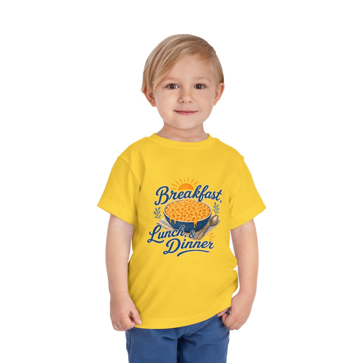 "Breakfast, Lunch & Dinner" Mac and Cheese Kids Shirt Toddler Tee