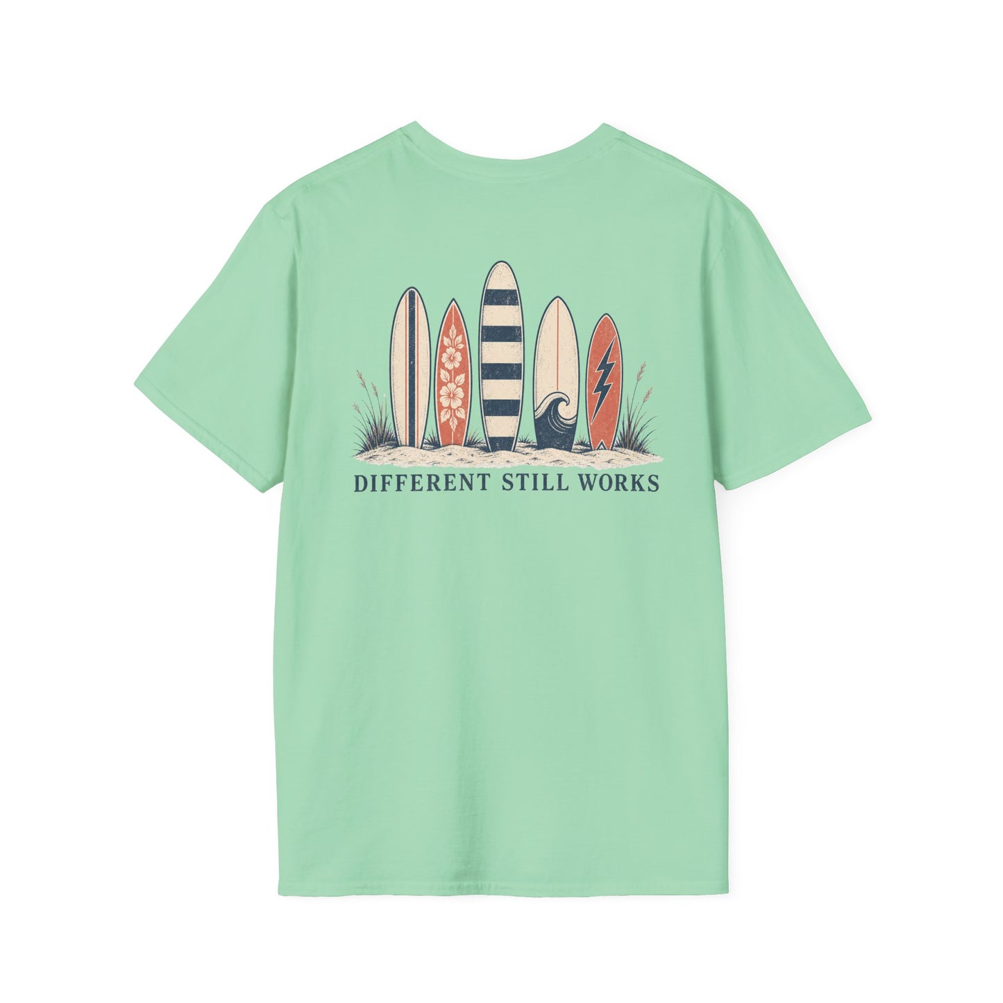 "Different Still Works" Vintage Surfboard Graphic Tee
