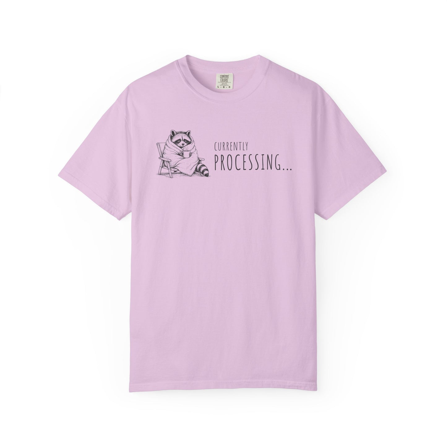 "Currently Processing..." Raccoon Graphic Tee