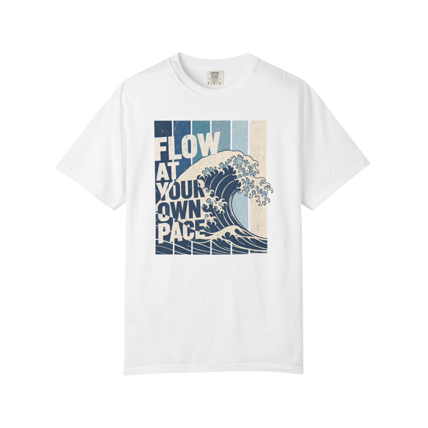 Flow at Your Own Pace T-Shirt — Vintage Surf Wave Graphic Tee