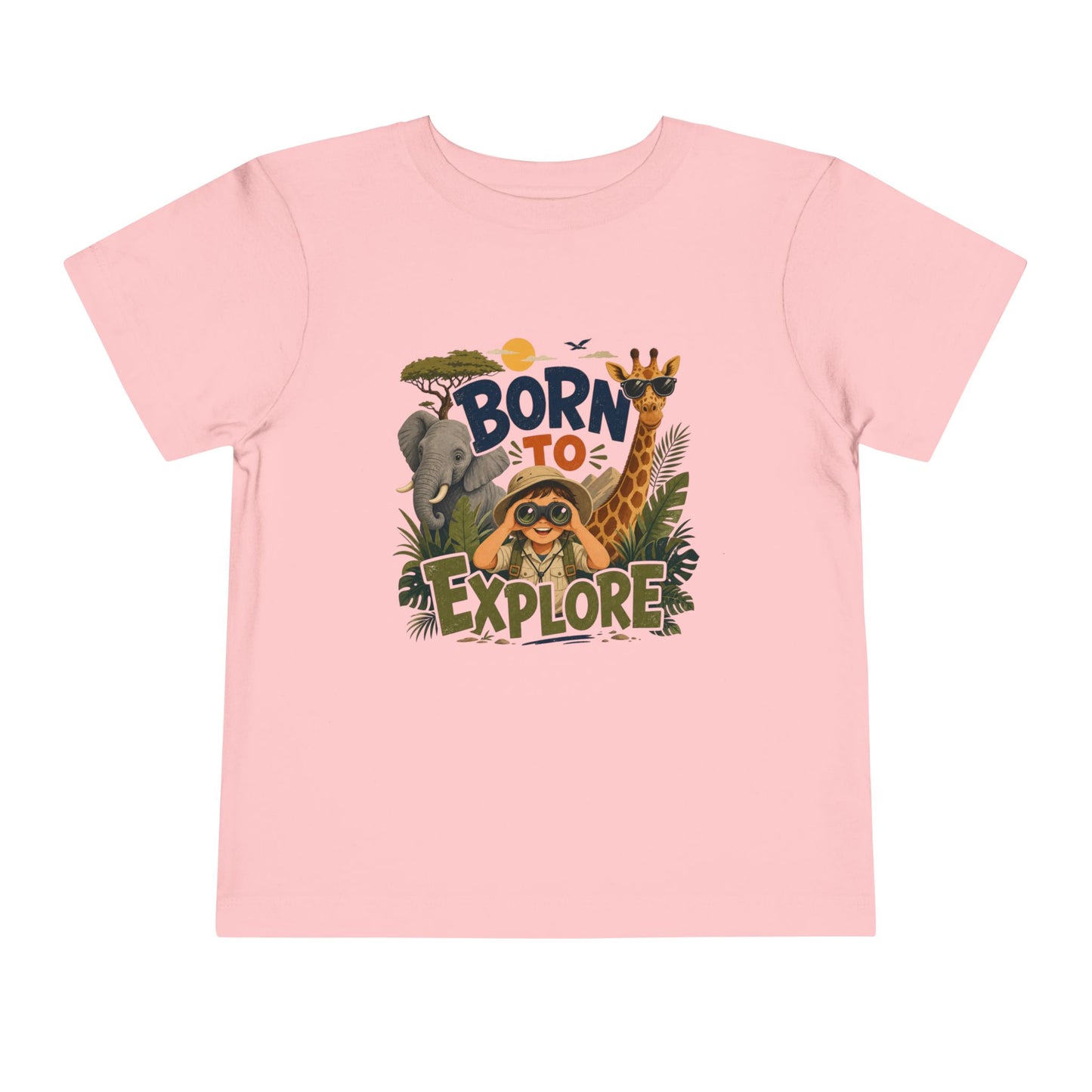 Born to Explore Toddler Tee — Jungle Safari Graphic Shirt