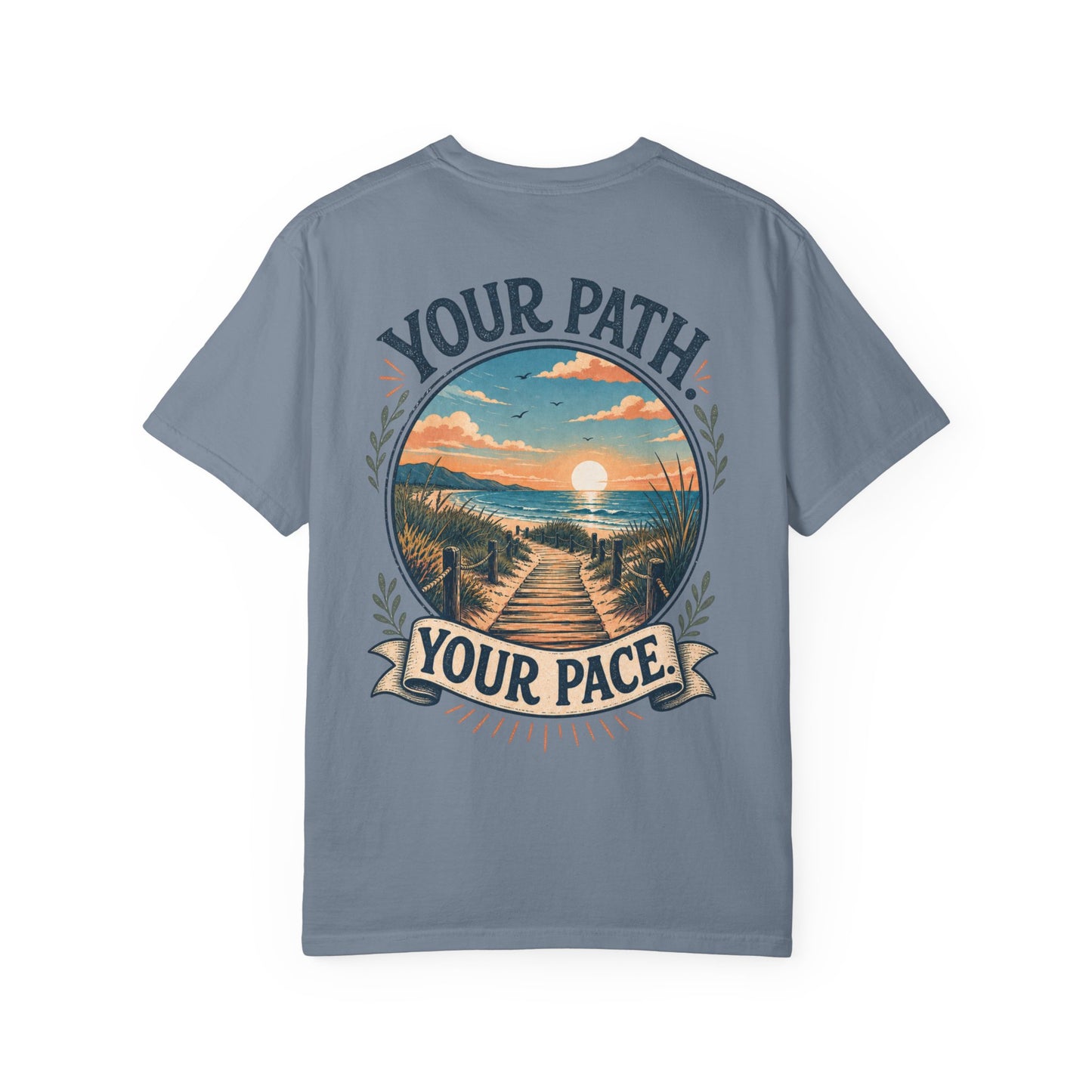 Your Path, Your Pace T-Shirt — Scenic Beach Sunset Graphic Tee