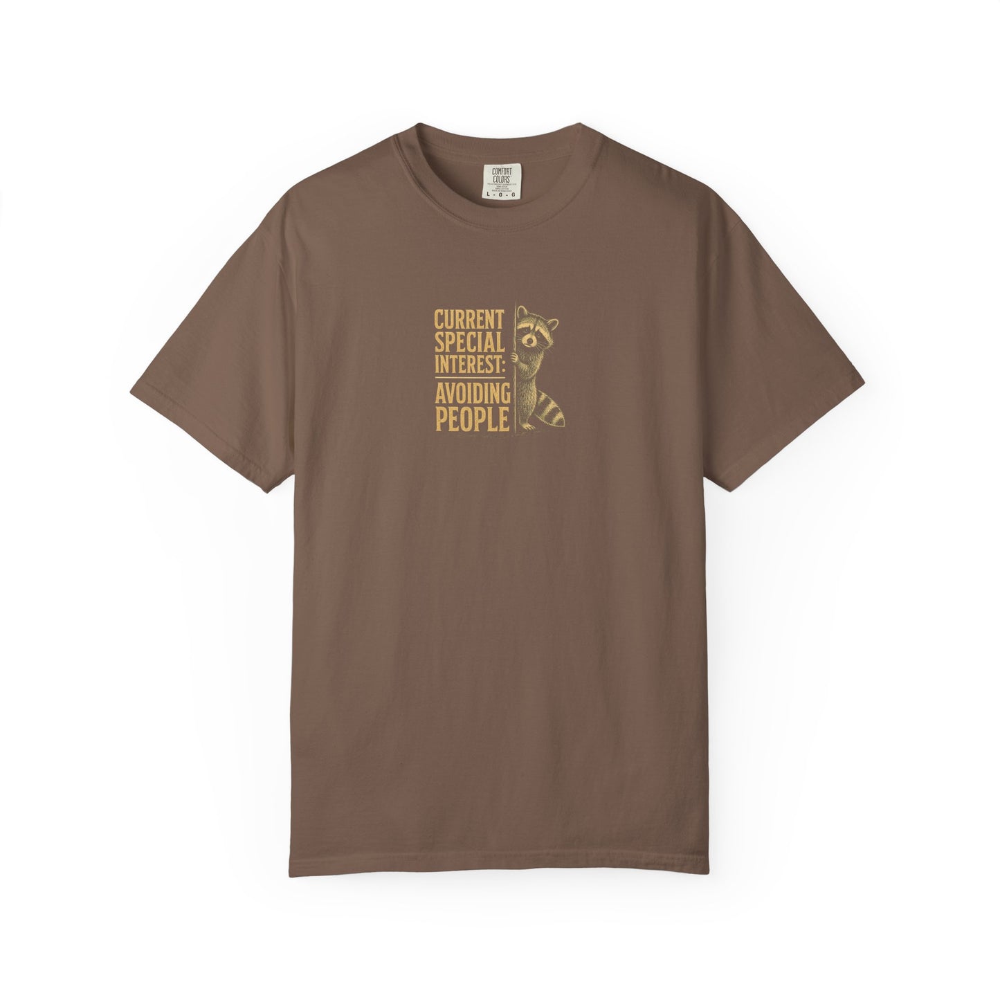 Avoiding People T-Shirt — Funny Introvert Raccoon Graphic Tee