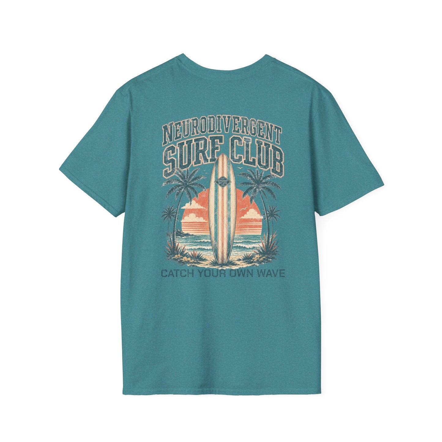"Catch Your Own Wave" Neurodivergent Surf Club Graphic Tee Shirt