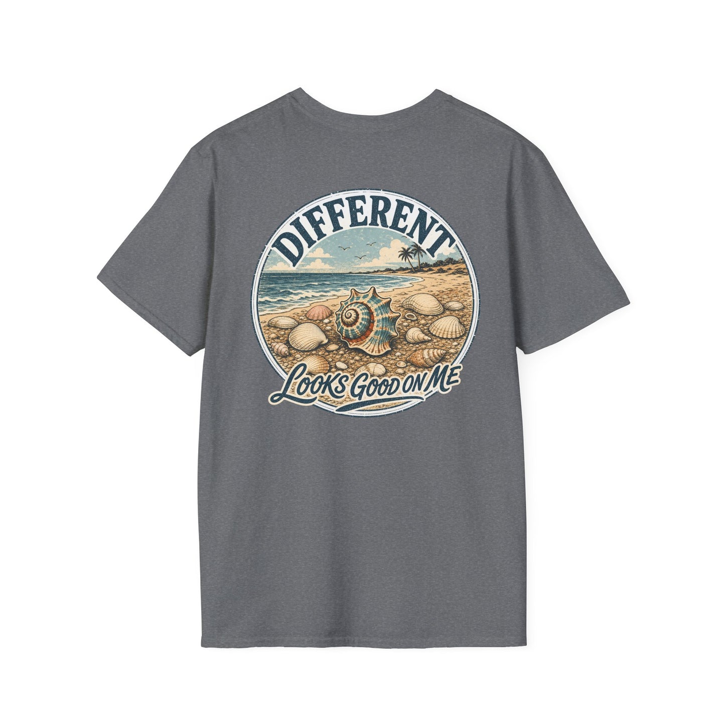 "Different Looks Good On Me" Vintage Seashell Graphic Tee