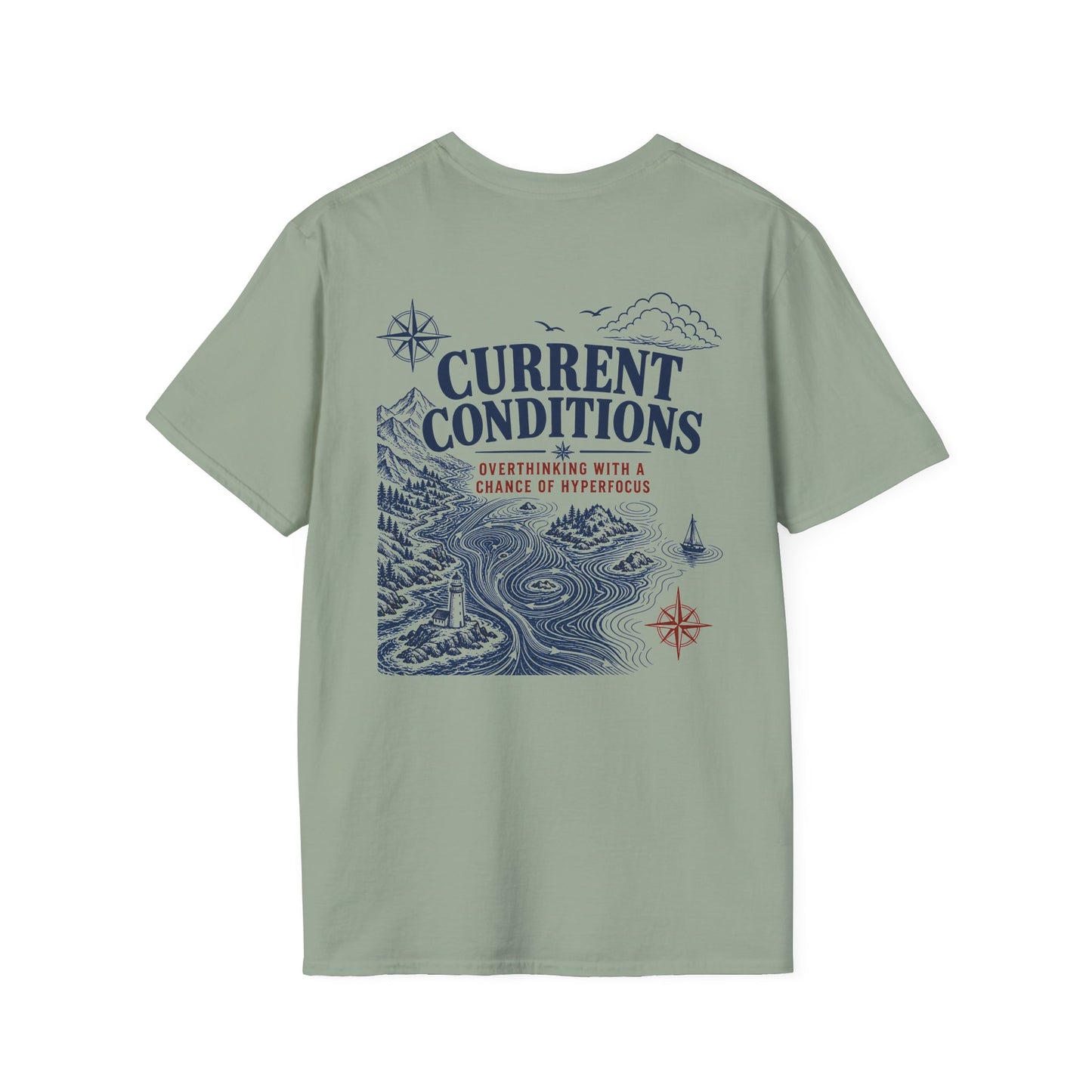 "Current Conditions" Nautical Lighthouse Compass Graphic T-Shirt