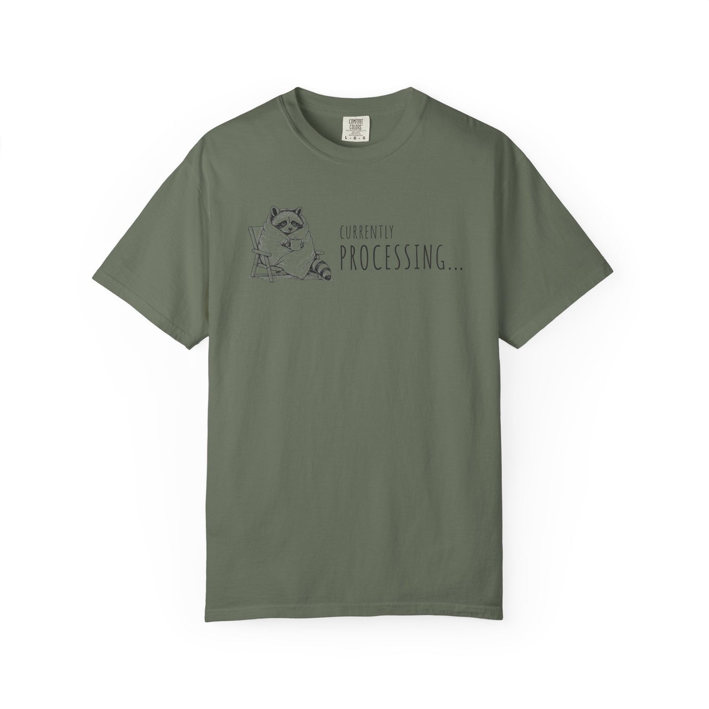 "Currently Processing..." Raccoon Graphic Tee
