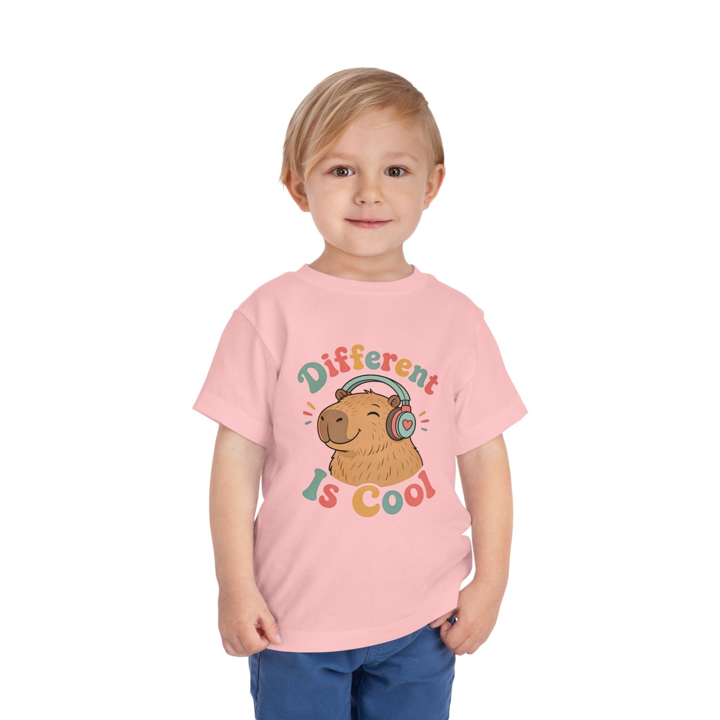 Toddler Tee — 'Different Is Cool' Capybara Graphic Kids Shirt image 30