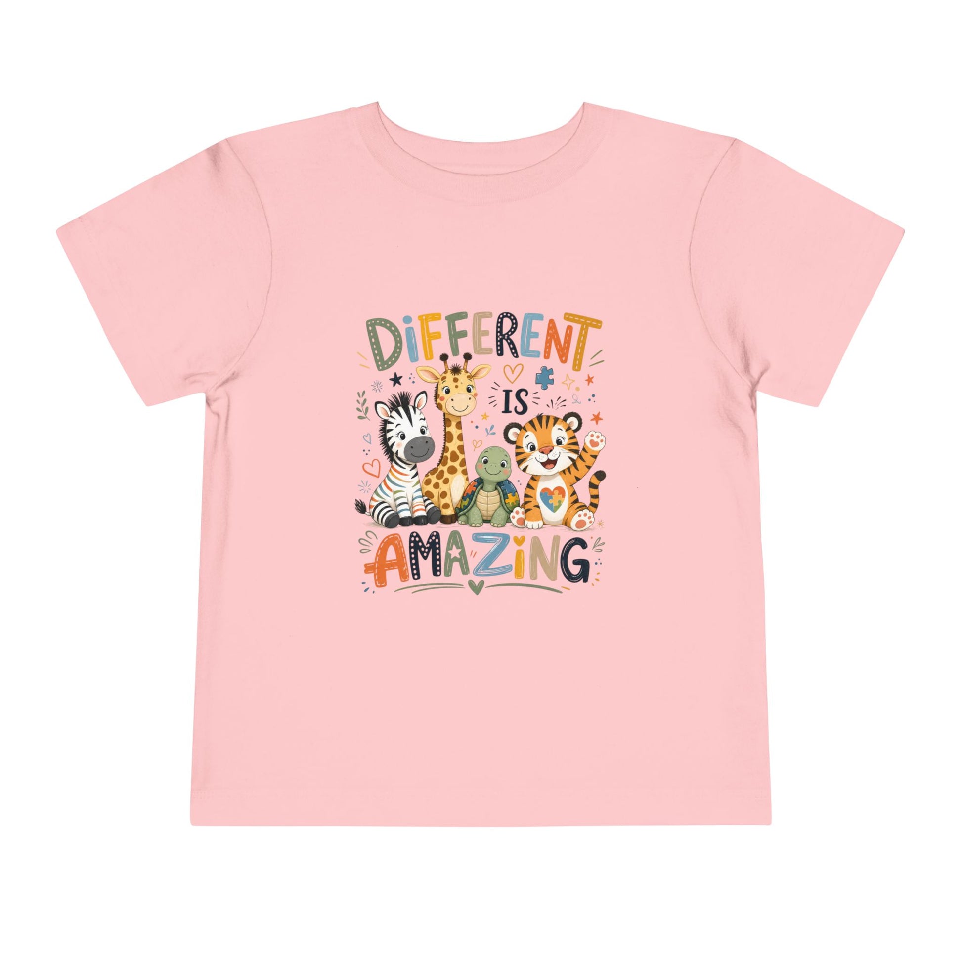Different Is Amazing Toddler Shirt — Autism Awareness Kids Tee - Pink, 2T image
