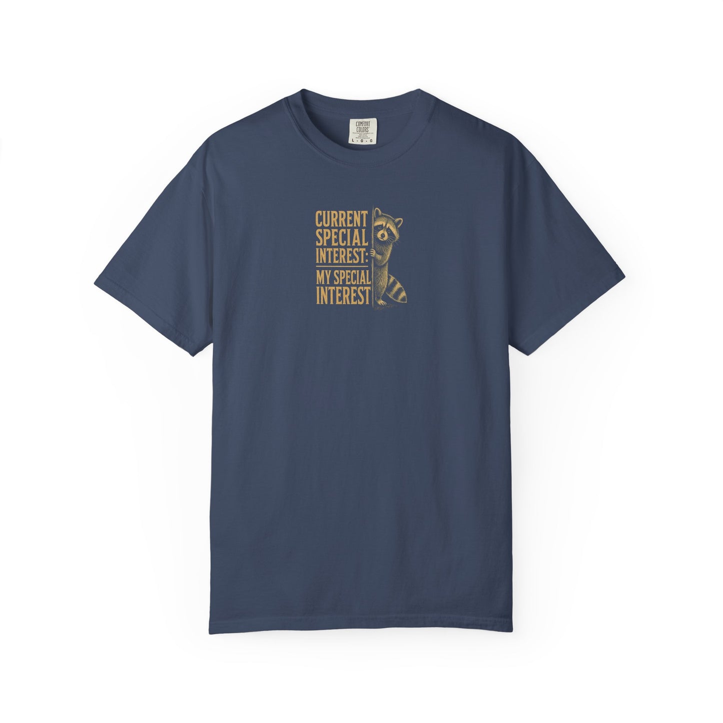 "Current Special Interest: My Special Interest" Raccoon Graphic Tee