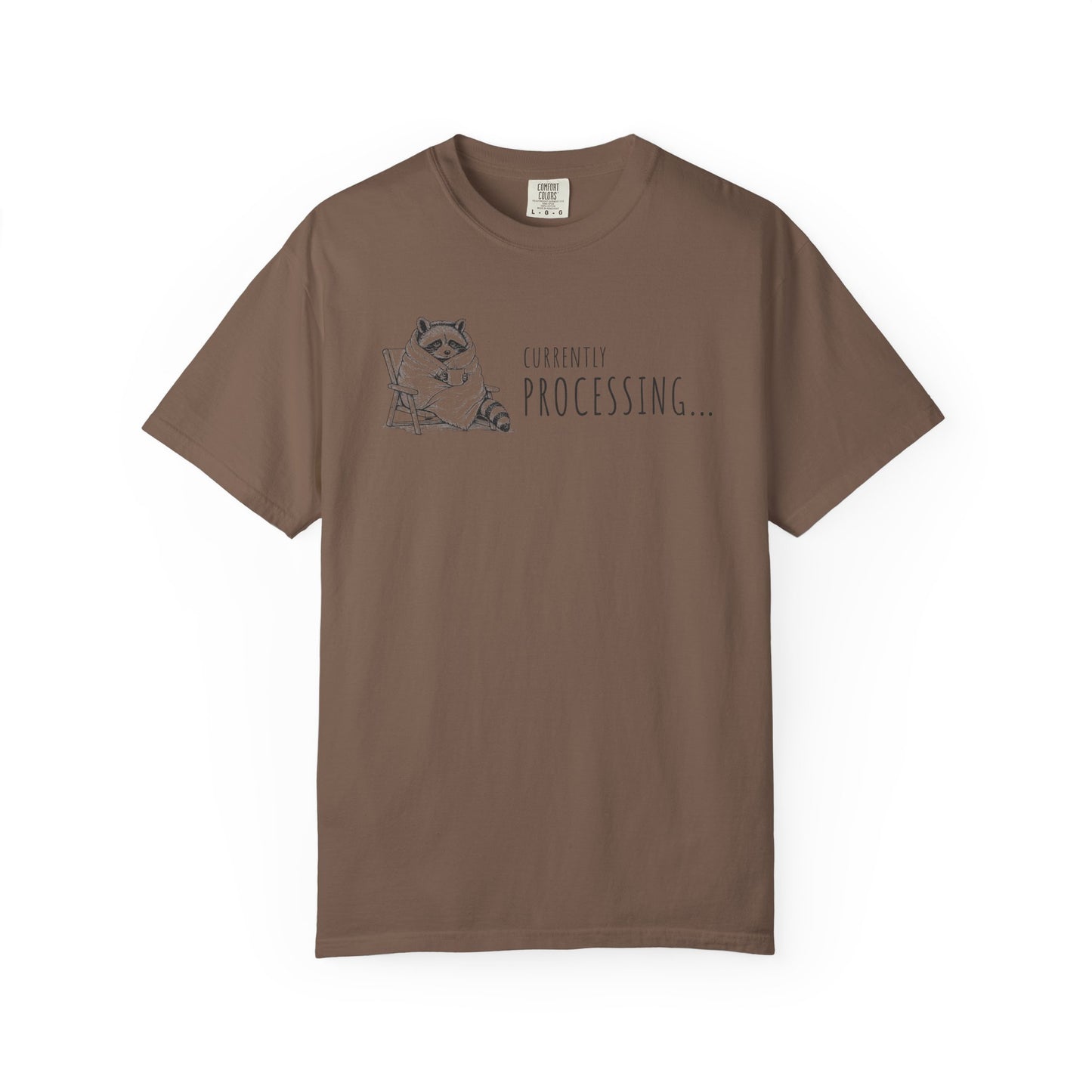 "Currently Processing..." Raccoon Graphic Tee