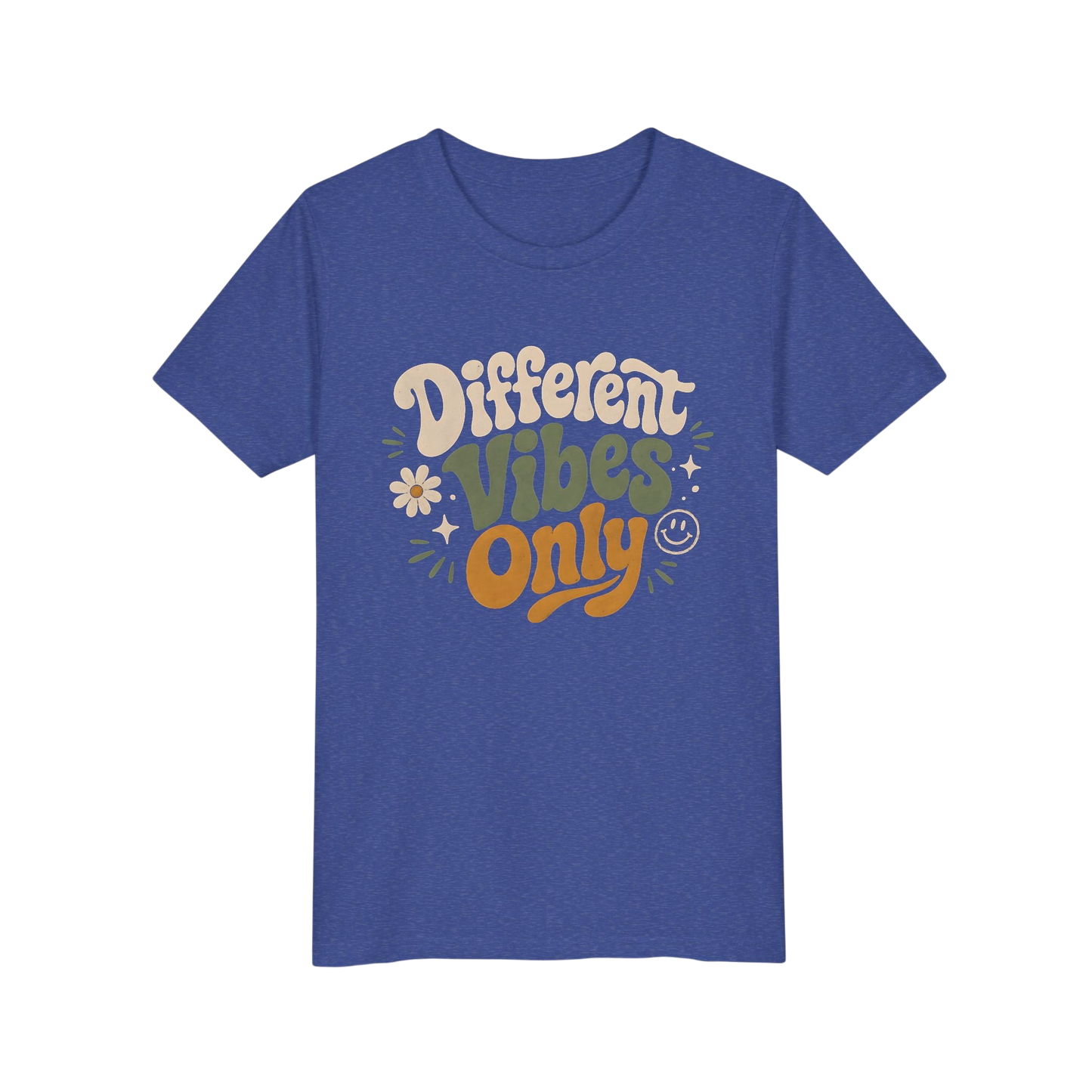 Youth Tee — "Different Vibes Only" Retro Flower Kids T-Shirt