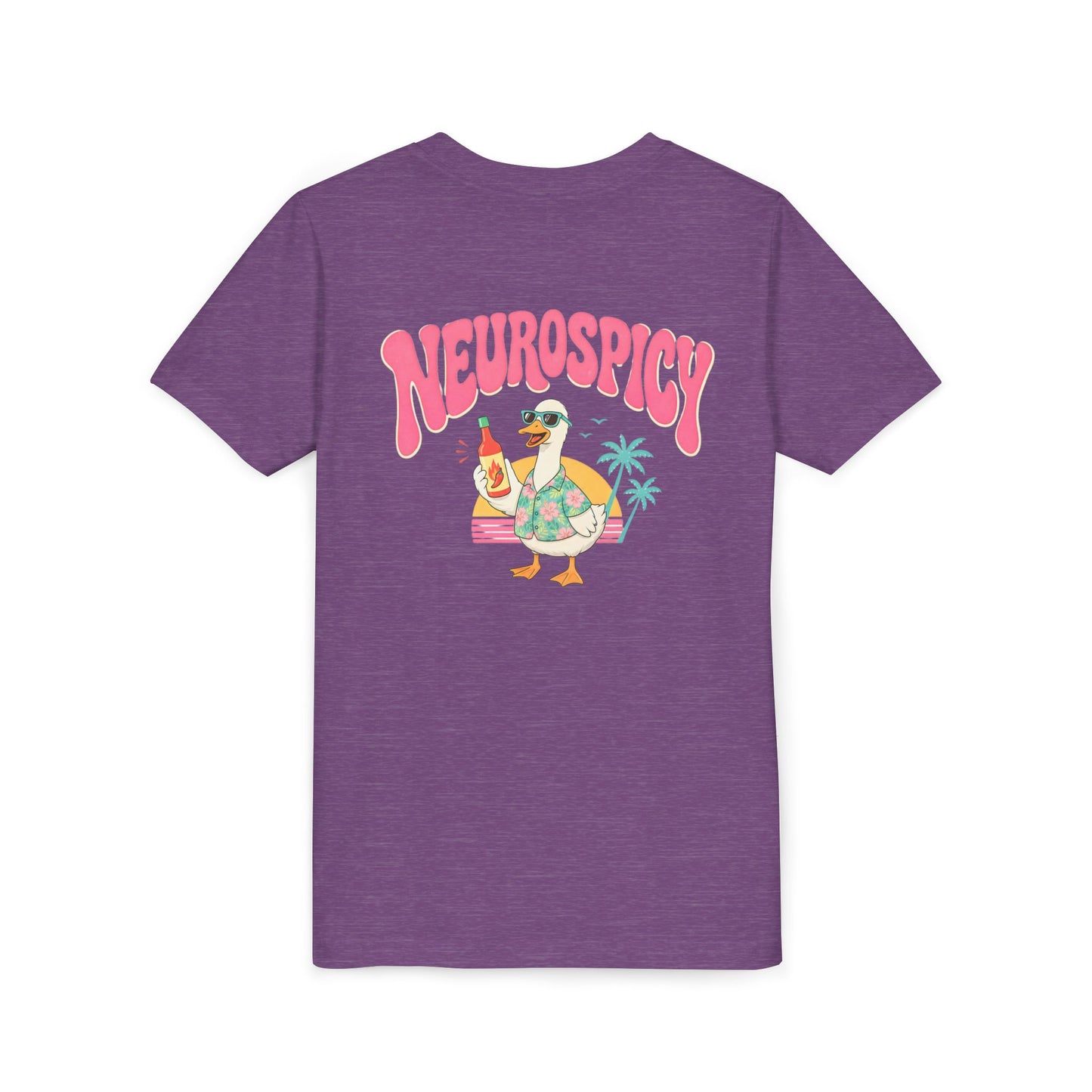 Neurospicy Silly Goose Youth Tee — Cute Tropical Graphic Kids T‑Shirt BACK PRINT