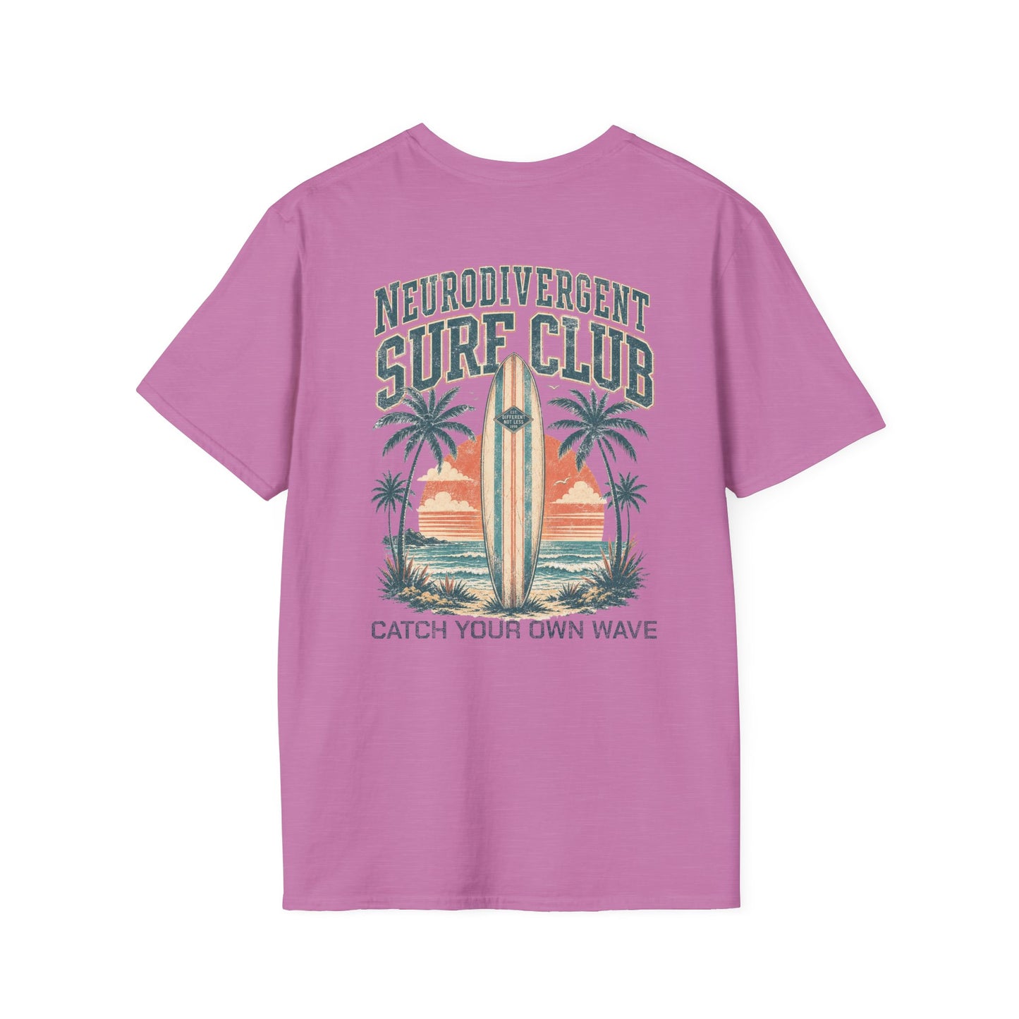 "Catch Your Own Wave" Neurodivergent Surf Club Graphic Tee Shirt