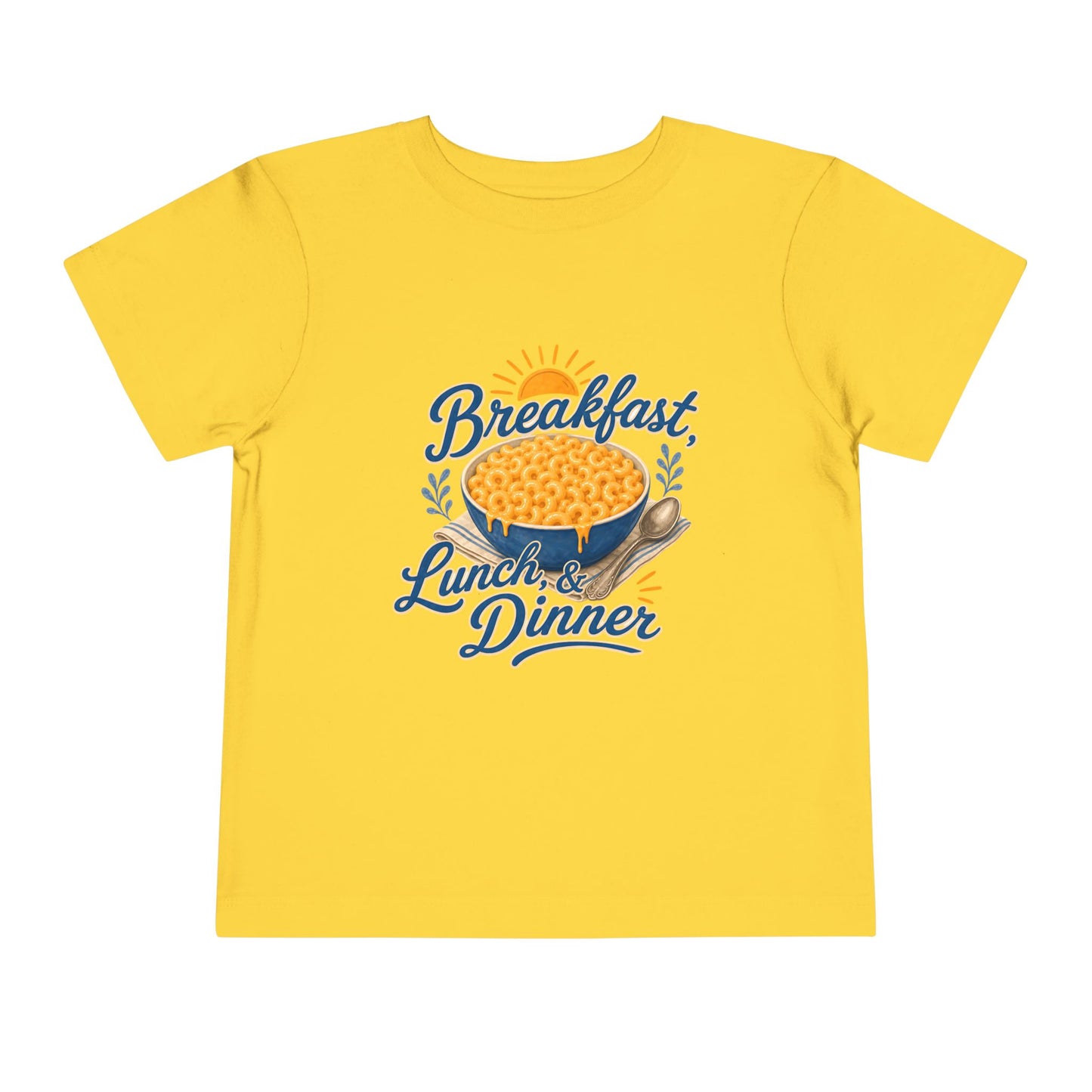 "Breakfast, Lunch & Dinner" Mac and Cheese Kids Shirt Toddler Tee