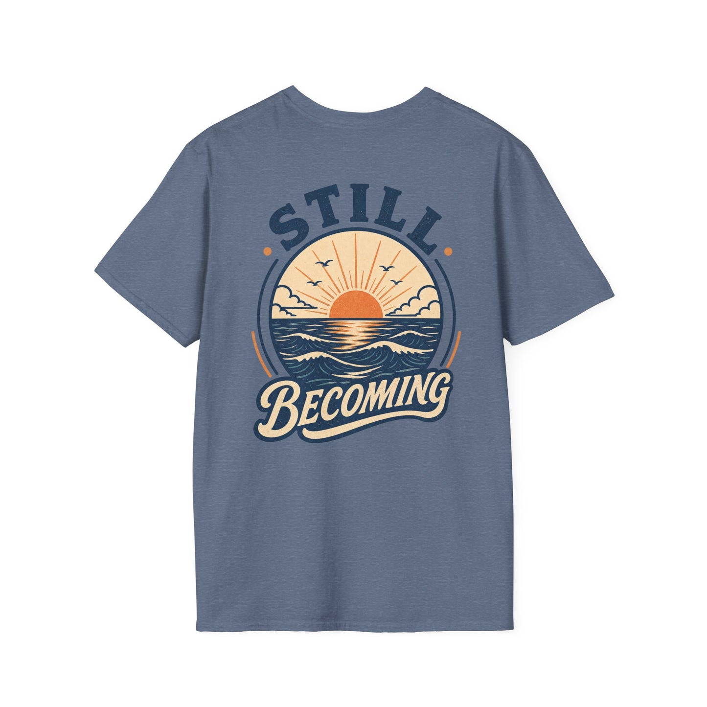 Still Becoming T-Shirt — Vintage Coastal Ocean Sunrise