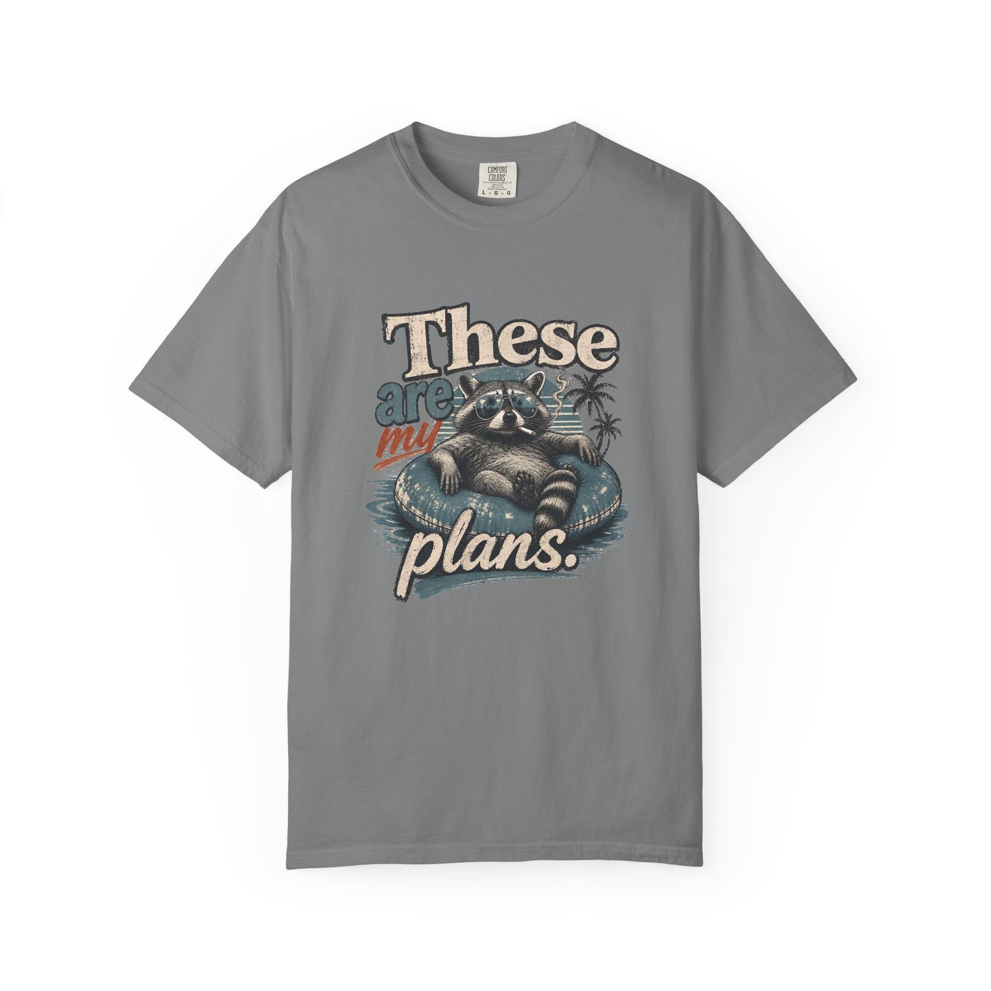 These Are My Plans T-Shirt — Neurodivergent Raccoon Beach Vibes Graphic Tee