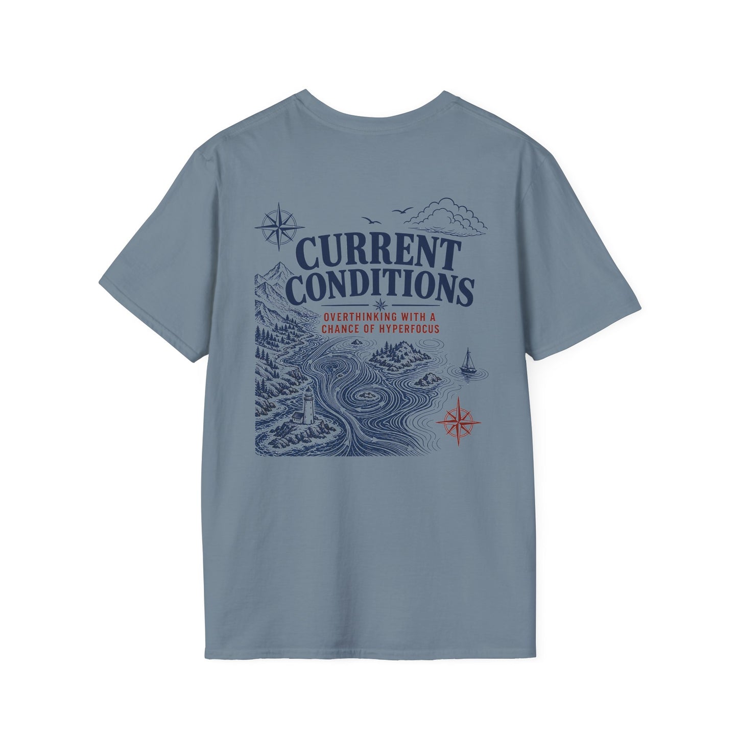 "Current Conditions" Nautical Lighthouse Compass Graphic T-Shirt