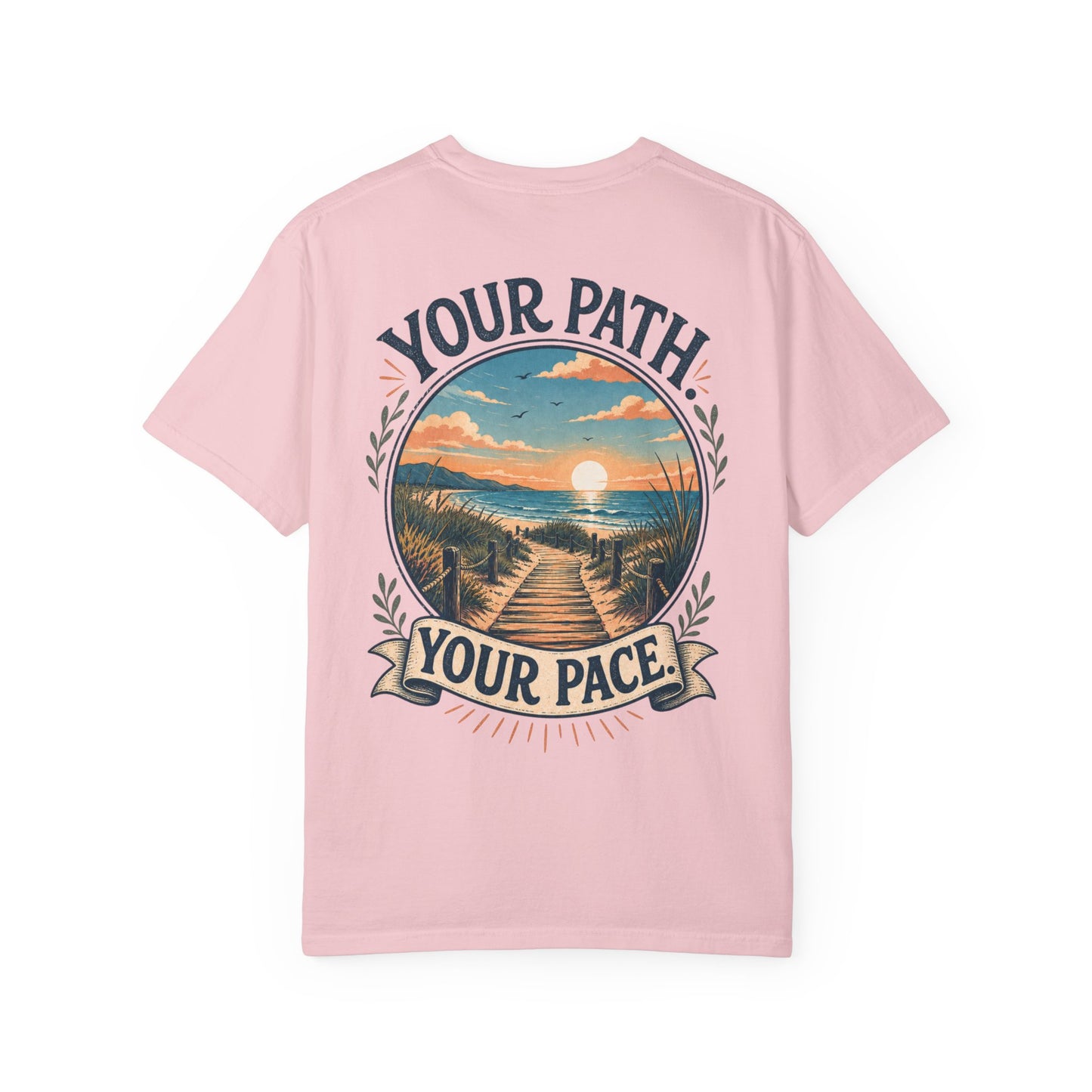 Your Path, Your Pace T-Shirt — Scenic Beach Sunset Graphic Tee