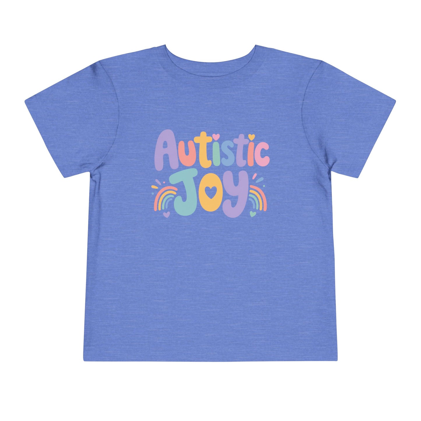 Toddler Tee — "Autistic Joy" Colorful Pride Shirt for Kids - Heather Columbia Blue, 2T image