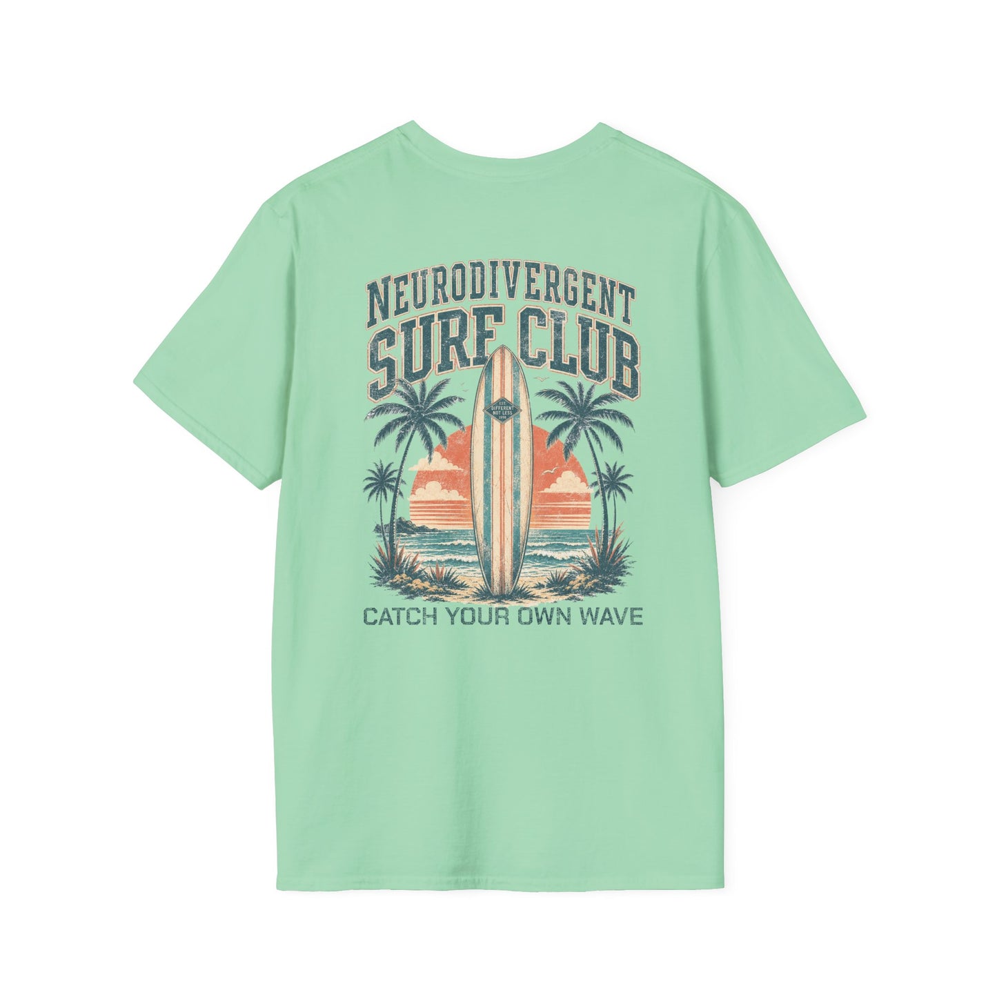 "Catch Your Own Wave" Neurodivergent Surf Club Graphic Tee Shirt