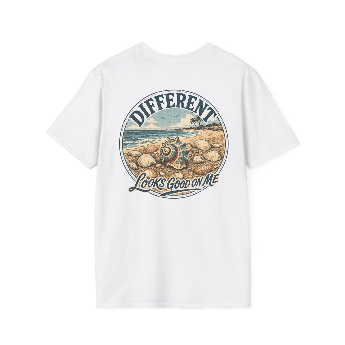 "Different Looks Good On Me" Vintage Seashell Graphic Tee