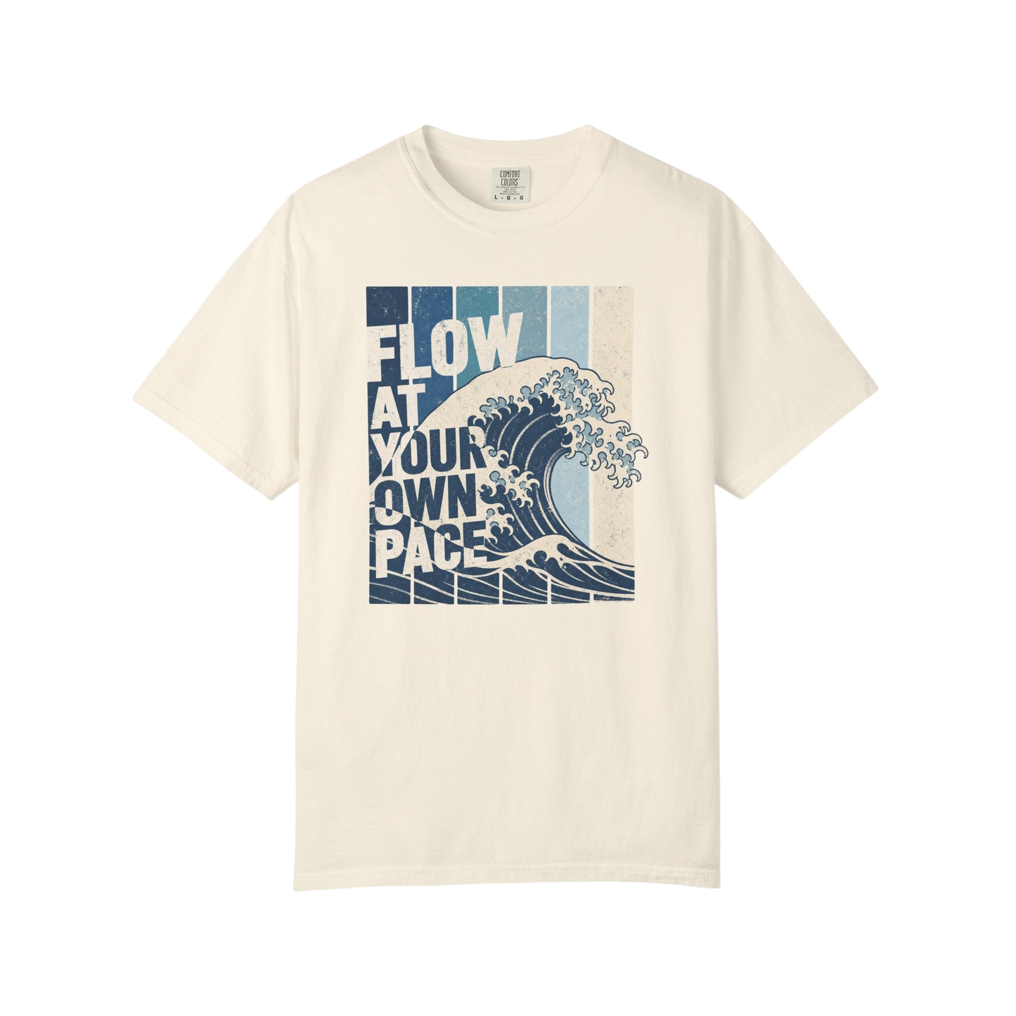 Flow at Your Own Pace T-Shirt — Vintage Surf Wave Graphic Tee