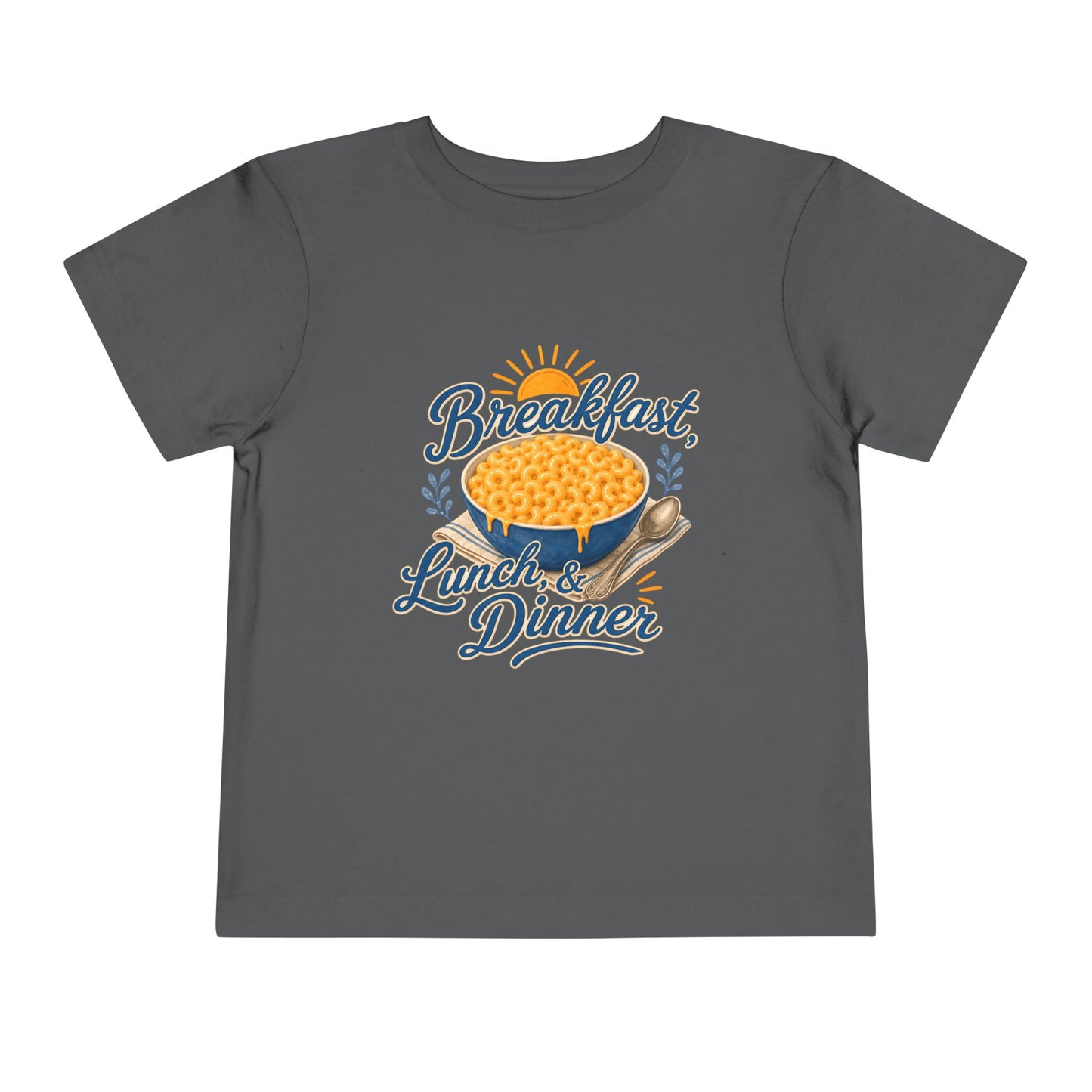 "Breakfast, Lunch & Dinner" Mac and Cheese Kids Shirt Toddler Tee