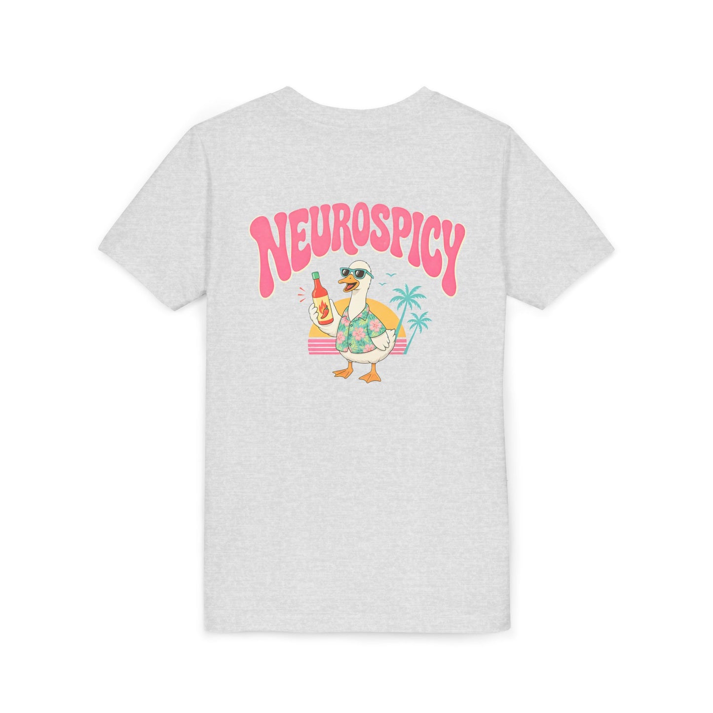 Neurospicy Silly Goose Youth Tee — Cute Tropical Graphic Kids T‑Shirt BACK PRINT