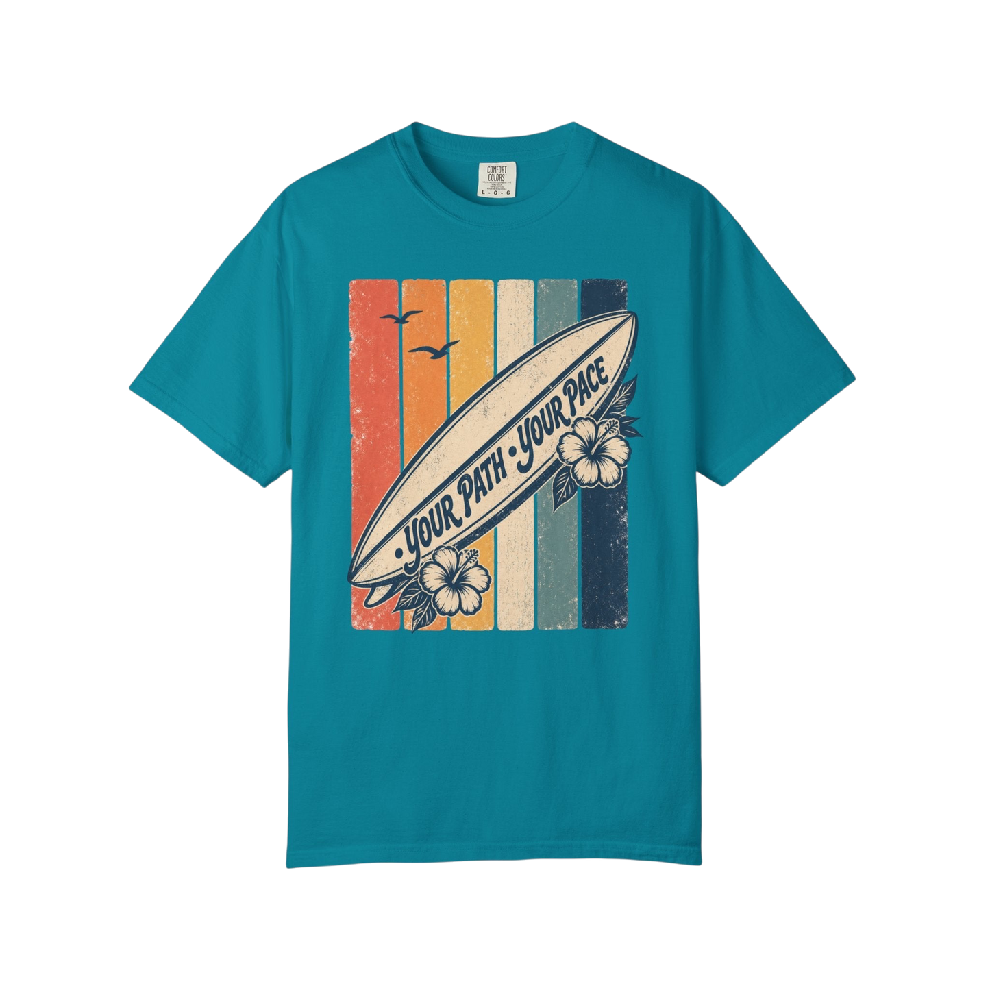 Surf Vintage Tee — “Your Path, Your Pace” Retro Beach T-Shirt